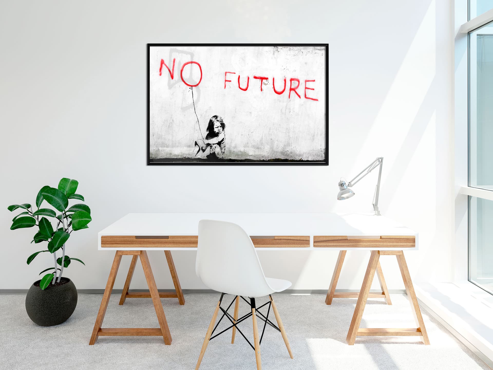 

Plakat - Banksy: No Future (rozmiar 30x20, wykończenie Rama czarna)