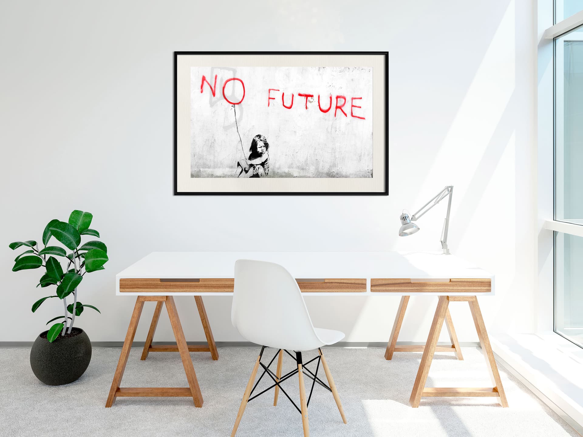 

Plakat - Banksy: No Future (rozmiar 45x30, wykończenie Rama czarna z passe-partout)