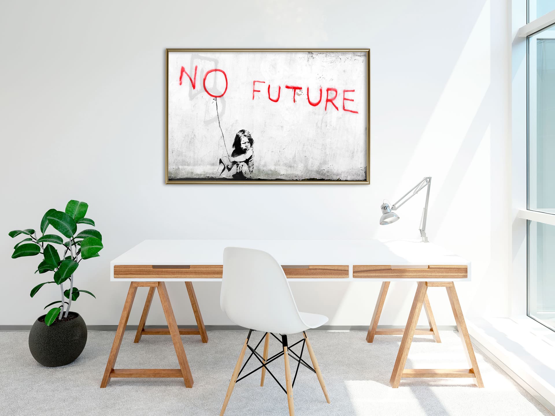 

Plakat - Banksy: No Future (rozmiar 90x60, wykończenie Rama złota)