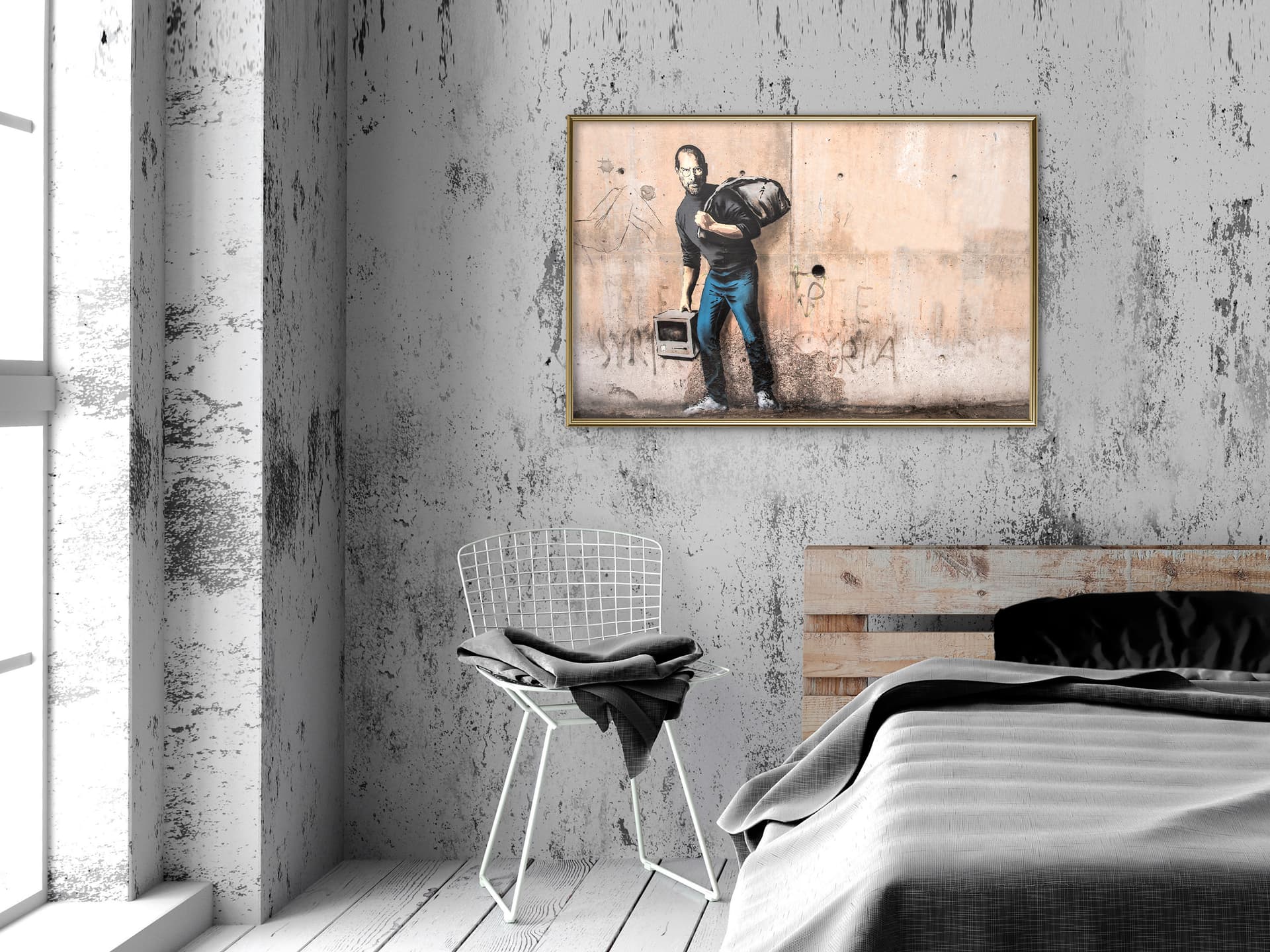 

Plakat - Banksy: The Son of a Migrant from Syria (rozmiar 45x30, wykończenie Rama złota)