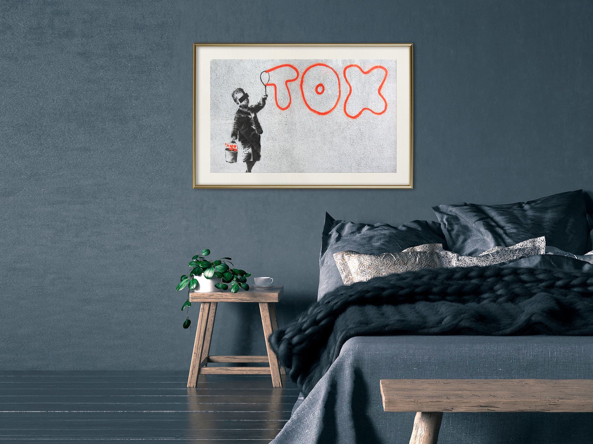 

Plakat - Banksy: Tox (rozmiar 30x20, wykończenie Rama złota z passe-partout)