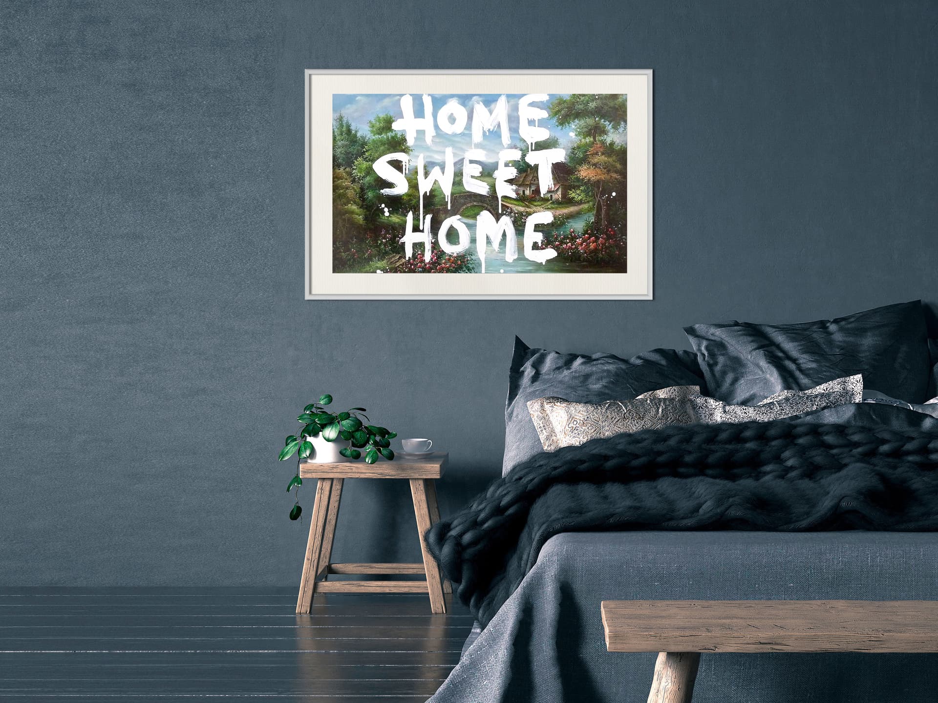 

Plakat - W domu najlepiej (rozmiar 30x20, wykończenie Rama biała z passe-partout)