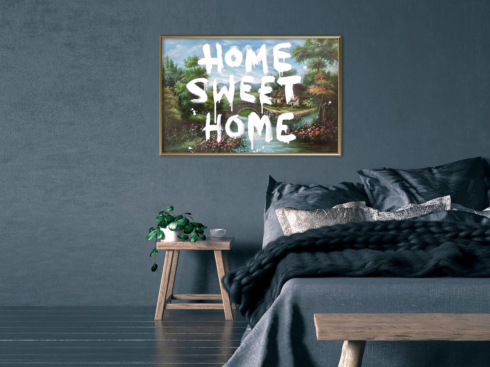 

Plakat - W domu najlepiej (rozmiar 60x40, wykończenie Rama złota)