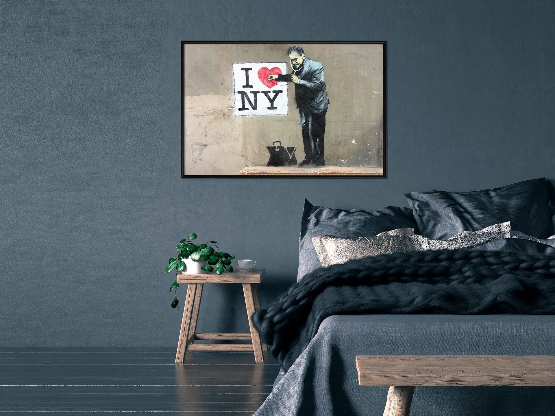 

Plakat - Banksy: I Heart NY (rozmiar 60x40, wykończenie Rama czarna)
