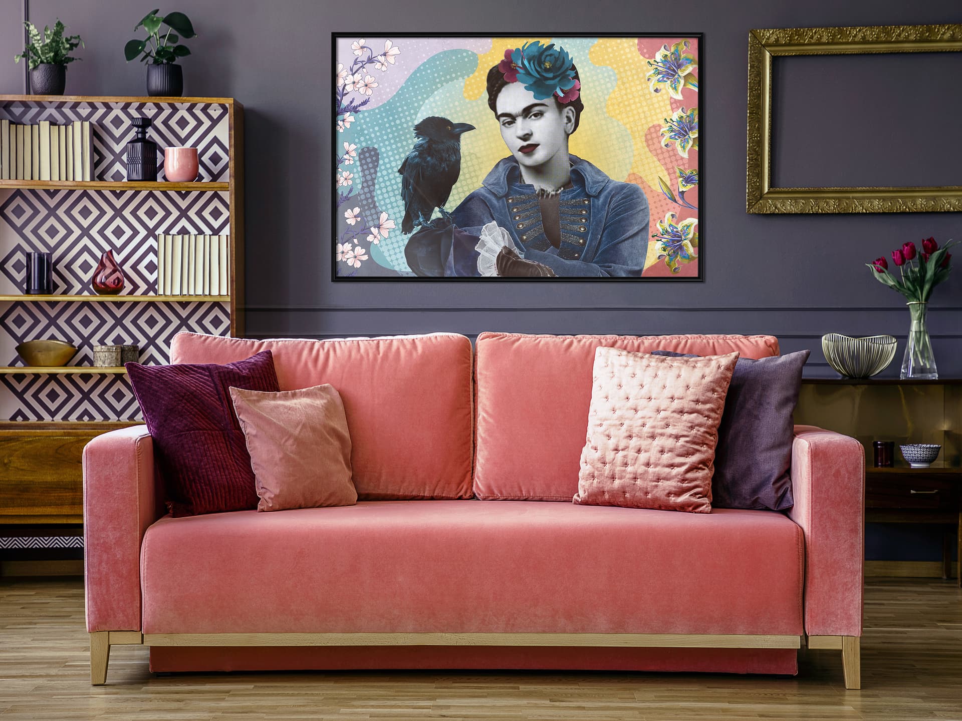 

Plakat - Frida z krukiem (rozmiar 45x30, wykończenie Rama czarna)