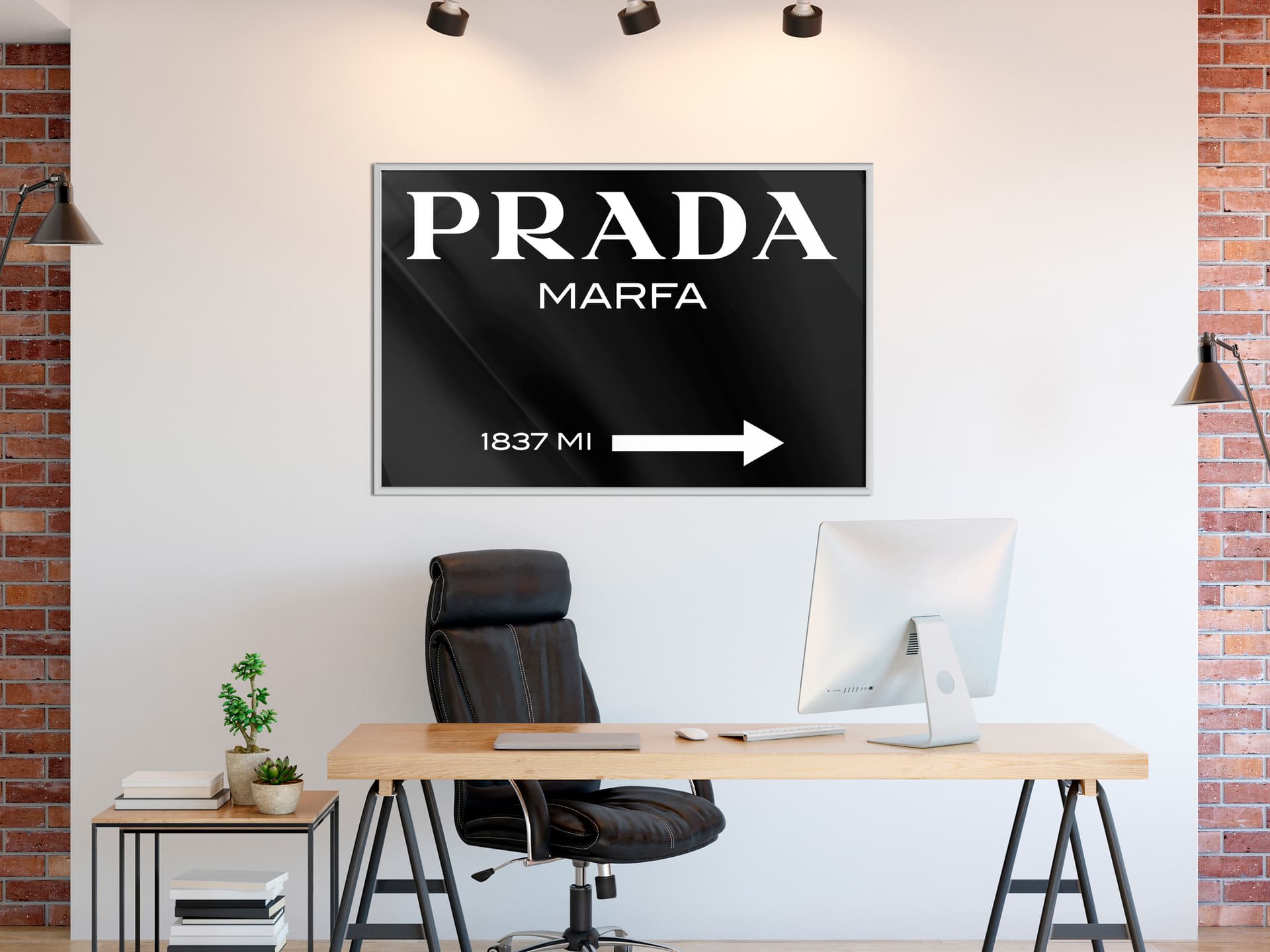 

Plakat - Prada (czarny) (rozmiar 30x20, wykończenie Rama biała)