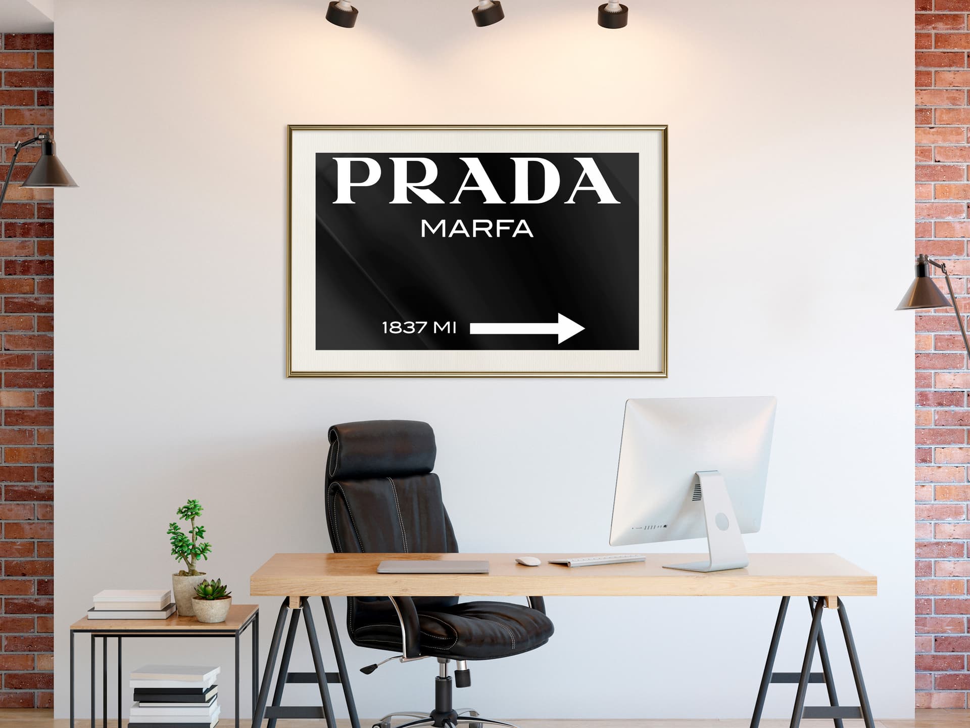 

Plakat - Prada (czarny) (rozmiar 30x20, wykończenie Rama złota z passe-partout)