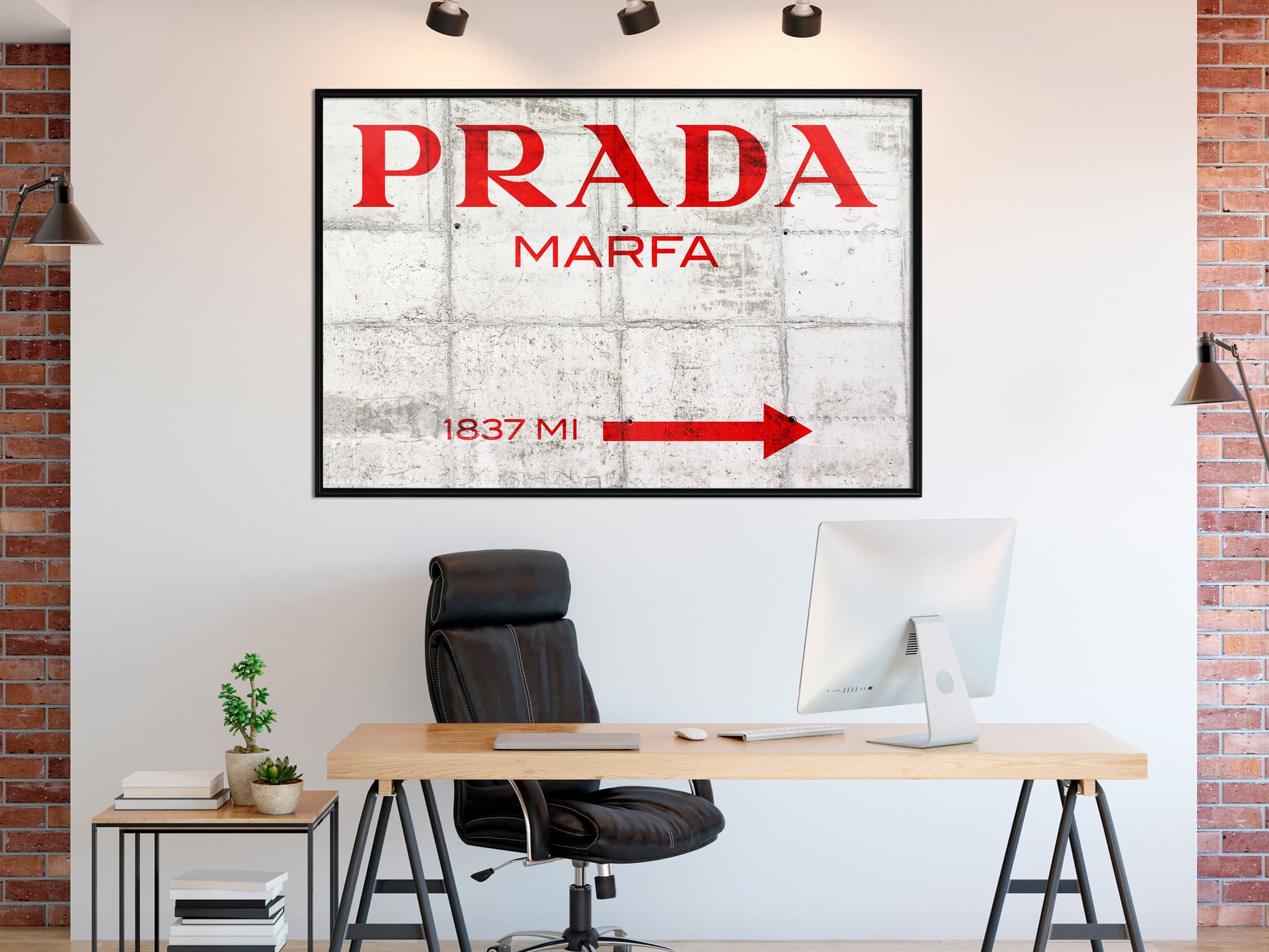 

Plakat - Prada (czerwony) (rozmiar 45x30, wykończenie Rama czarna)