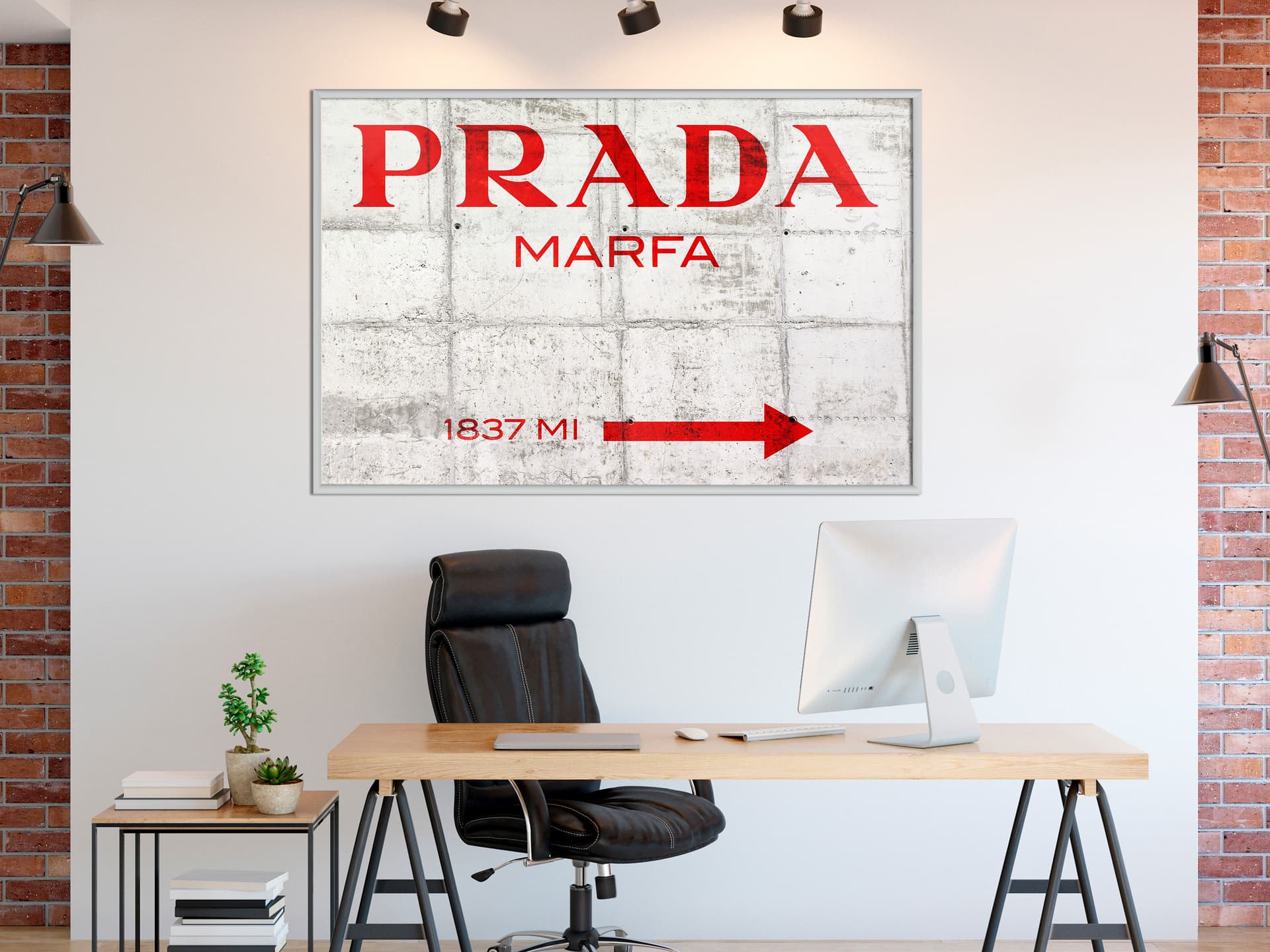 

Plakat - Prada (czerwony) (rozmiar 30x20, wykończenie Rama biała)