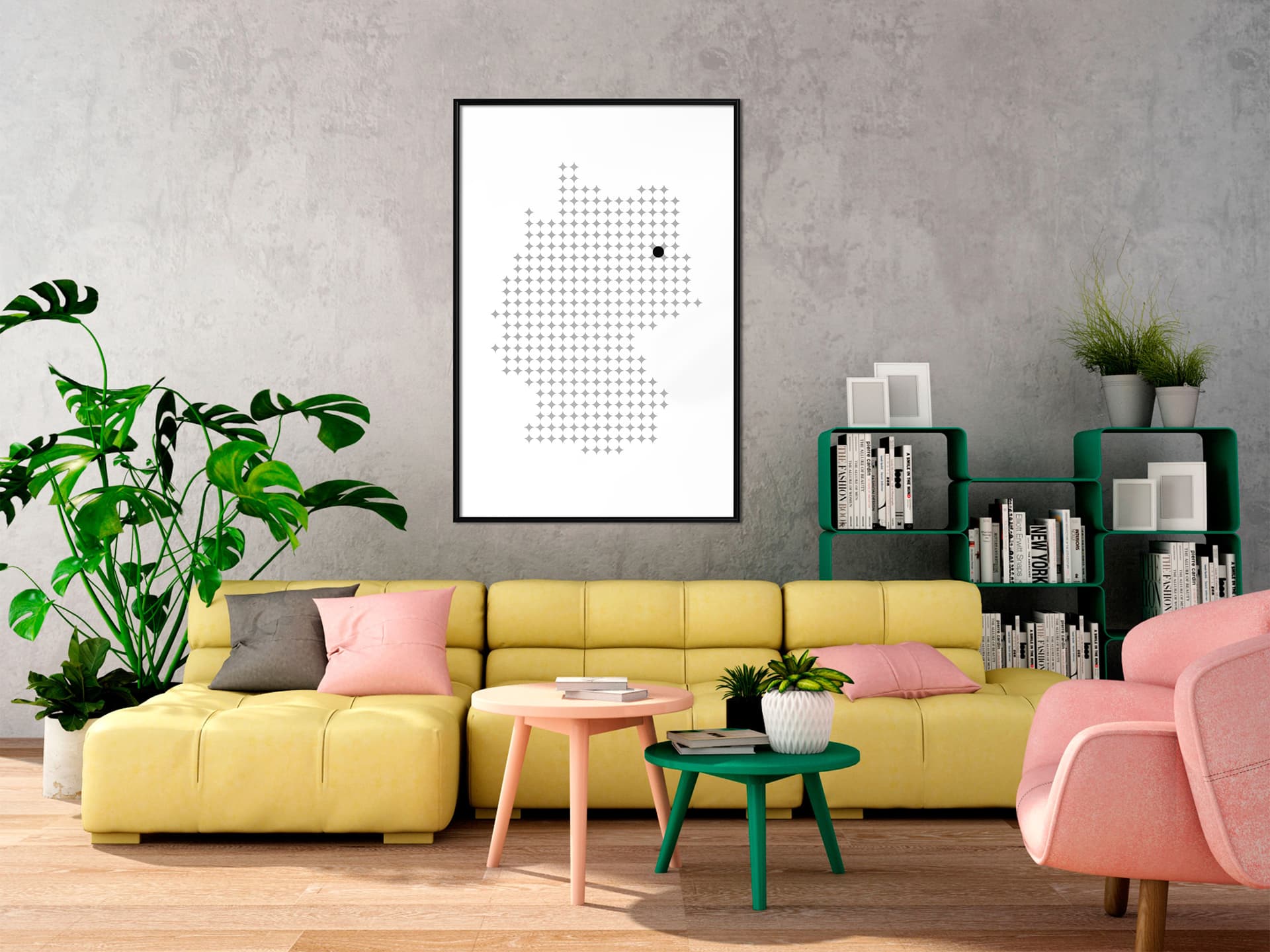 

Plakat - Mapa Niemiec w pikselach (rozmiar 40x60, wykończenie Rama czarna)