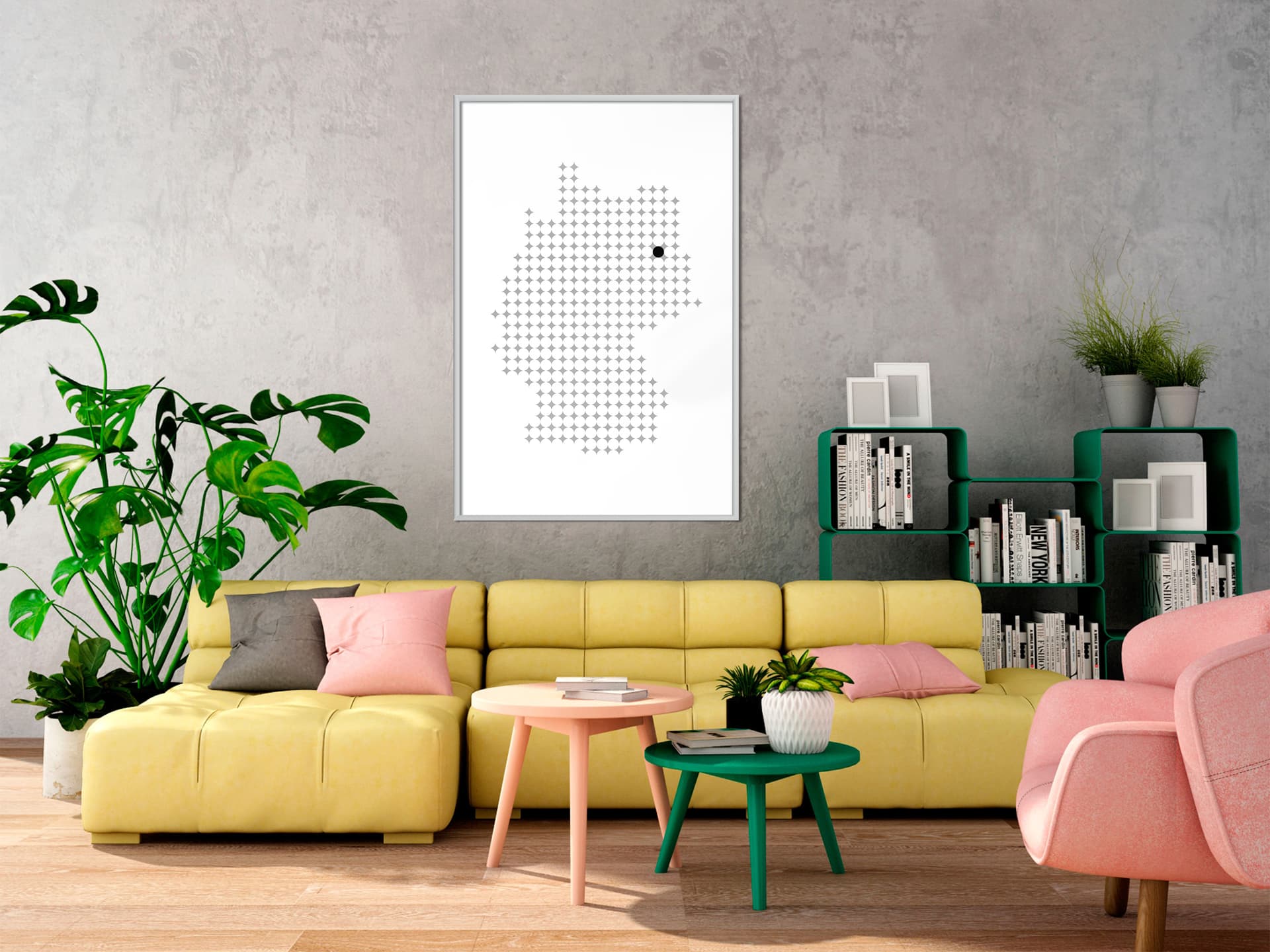 

Plakat - Mapa Niemiec w pikselach (rozmiar 40x60, wykończenie Rama biała)