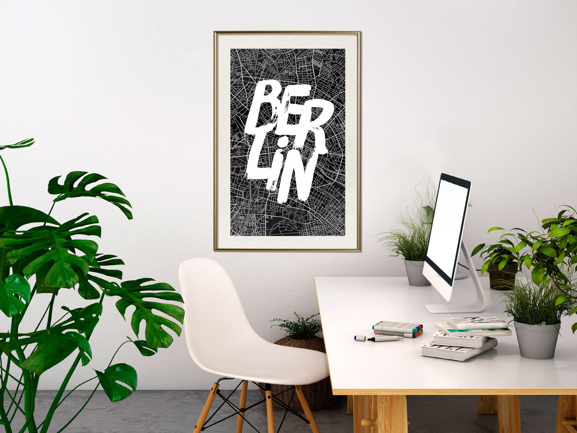 

Plakat - Berlin (rozmiar 40x60, wykończenie Rama złota z passe-partout)