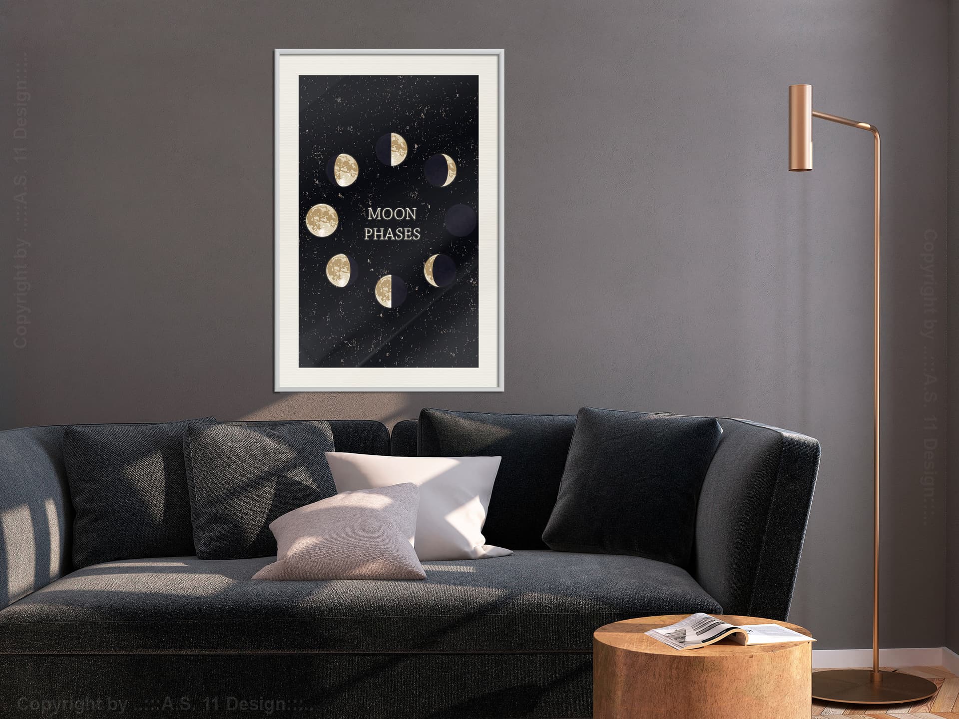 

Plakat - W rytmie księżyca (rozmiar 20x30, wykończenie Rama biała z passe-partout)