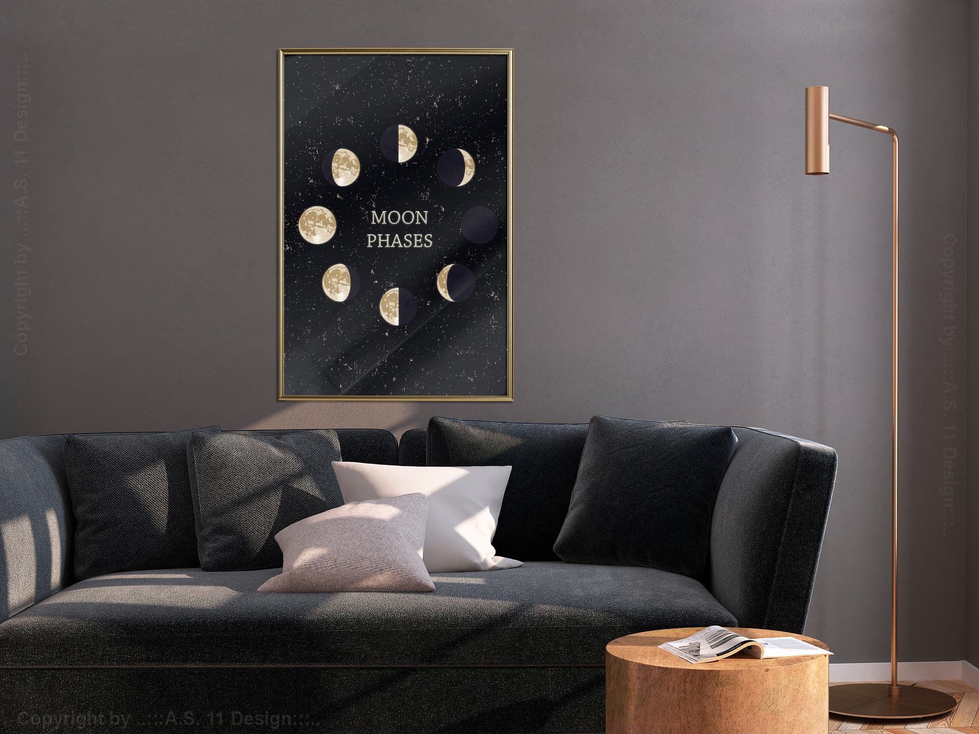 

Plakat - W rytmie księżyca (rozmiar 20x30, wykończenie Rama złota)