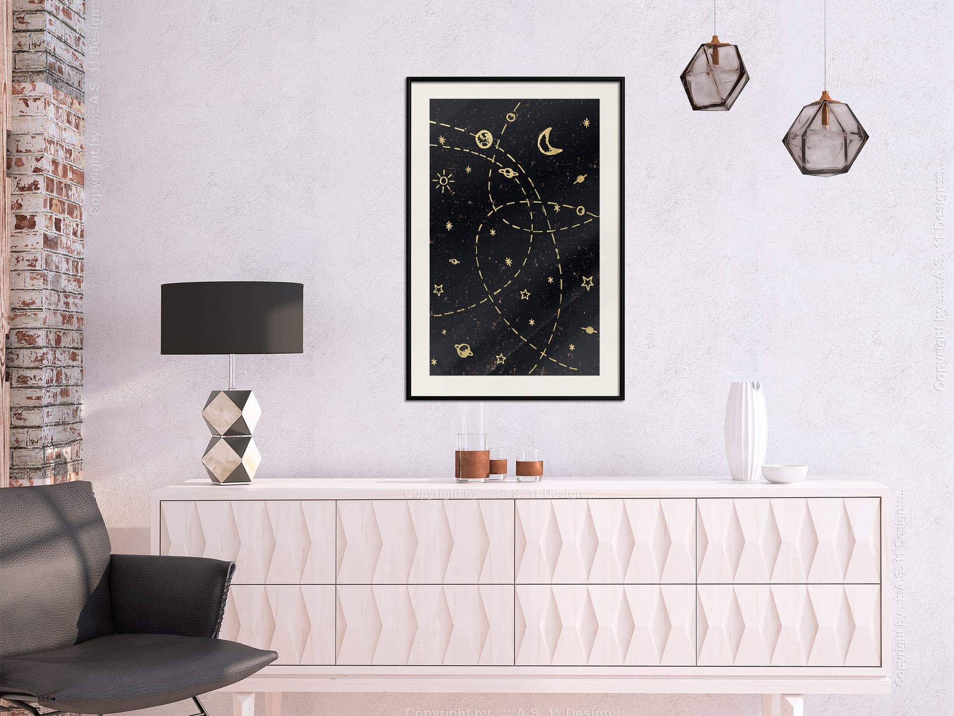 

Plakat - Orbity (rozmiar 40x60, wykończenie Rama czarna z passe-partout)