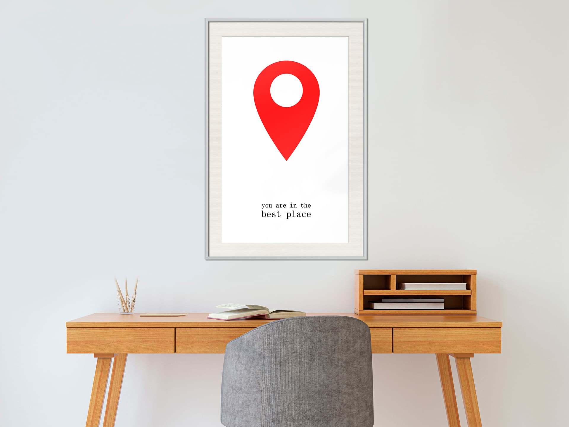 

Plakat - Najlepsza lokalizacja (rozmiar 20x30, wykończenie Rama biała z passe-partout)