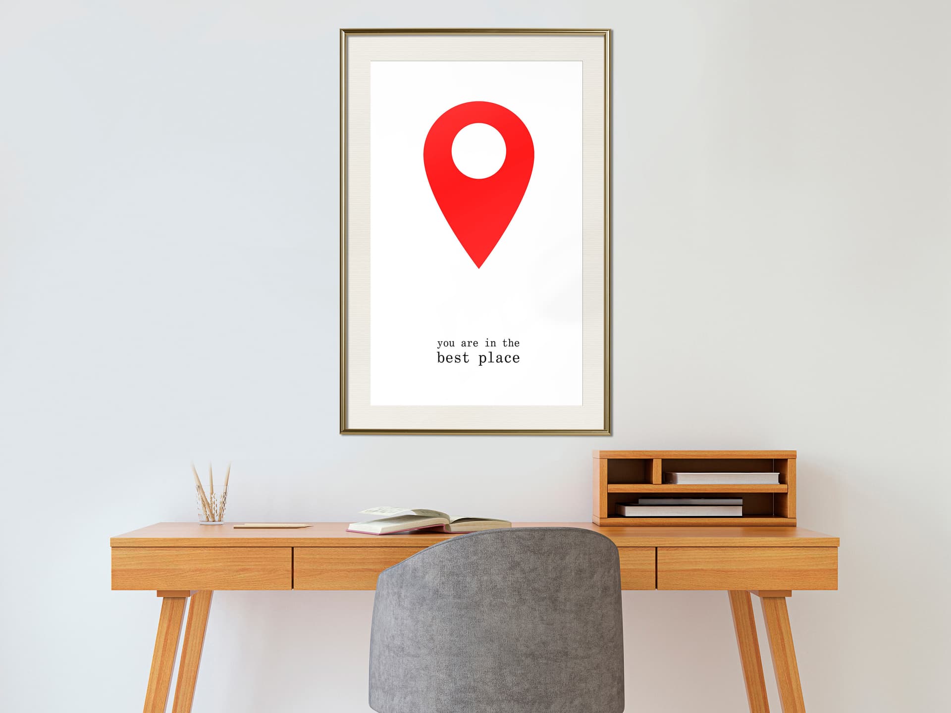 

Plakat - Najlepsza lokalizacja (rozmiar 30x45, wykończenie Rama złota z passe-partout)
