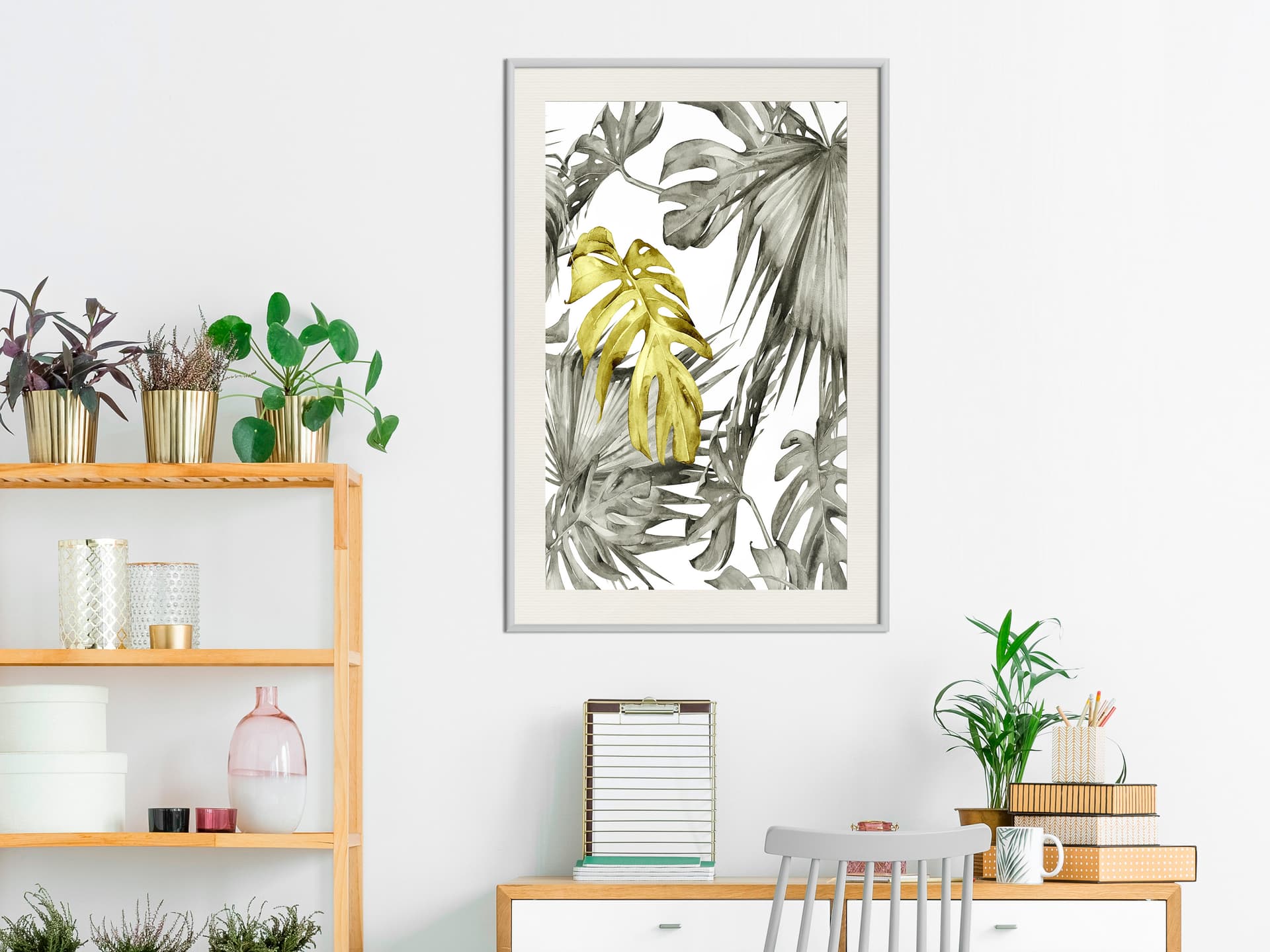 

Plakat - Wyjątkowy liść (rozmiar 20x30, wykończenie Rama biała z passe-partout)