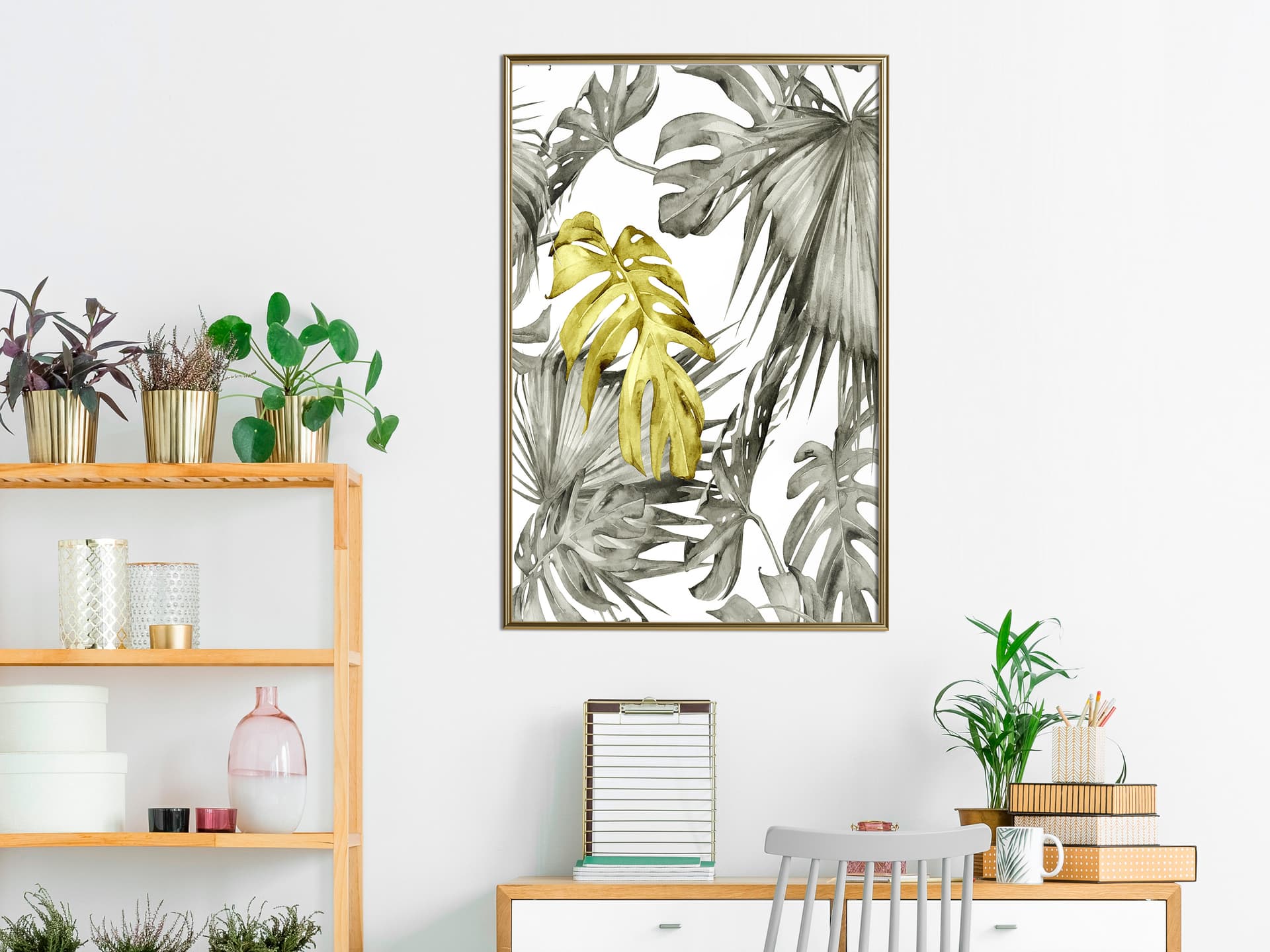 

Plakat - Wyjątkowy liść (rozmiar 30x45, wykończenie Rama złota)