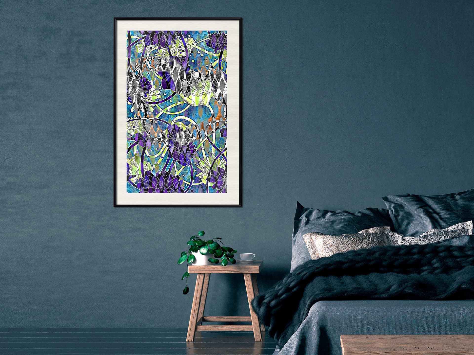 

Plakat - Nowoczesna arabeska (rozmiar 20x30, wykończenie Rama czarna z passe-partout)