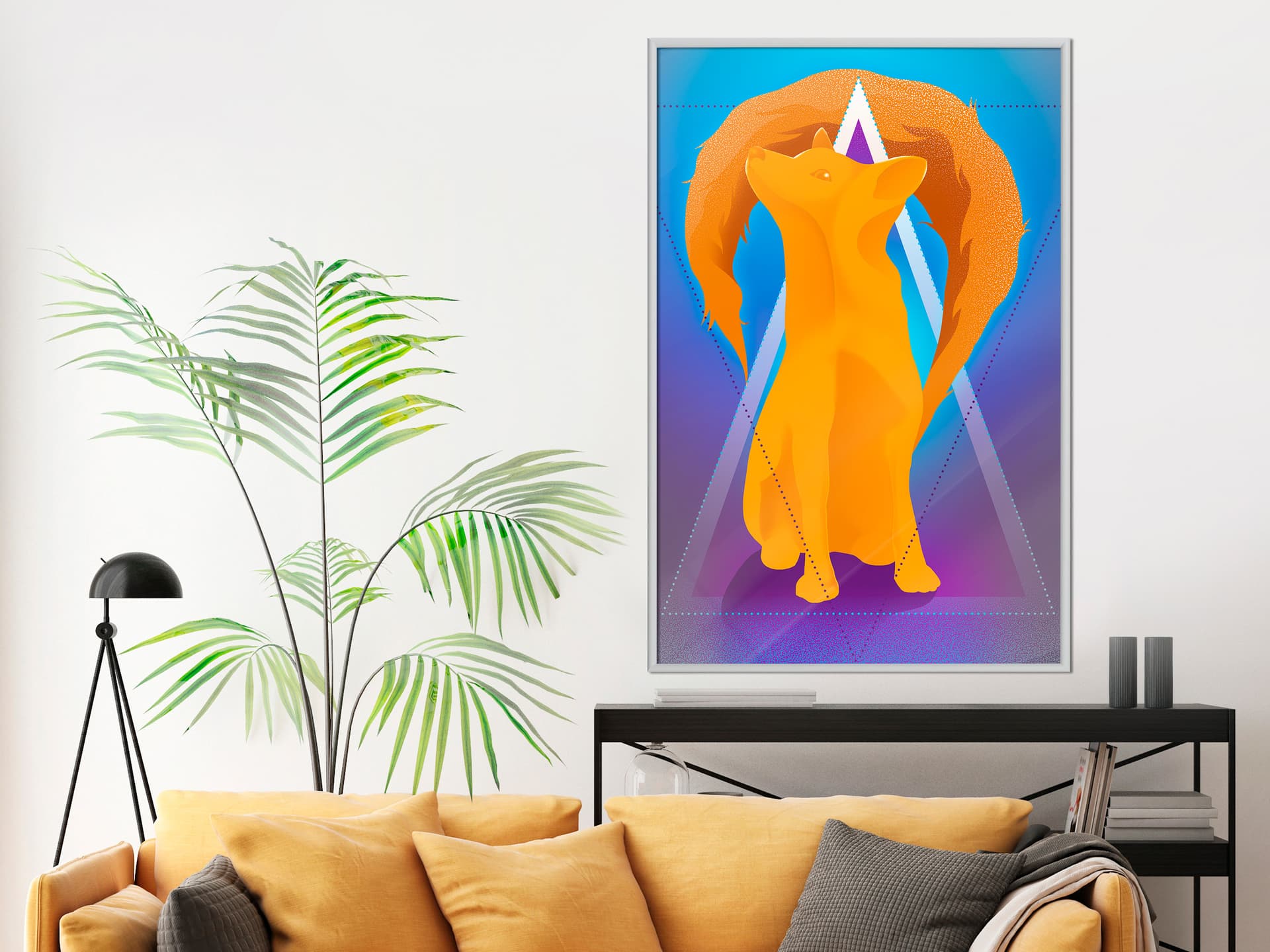 

Plakat - Ognisty lis (rozmiar 20x30, wykończenie Rama biała)