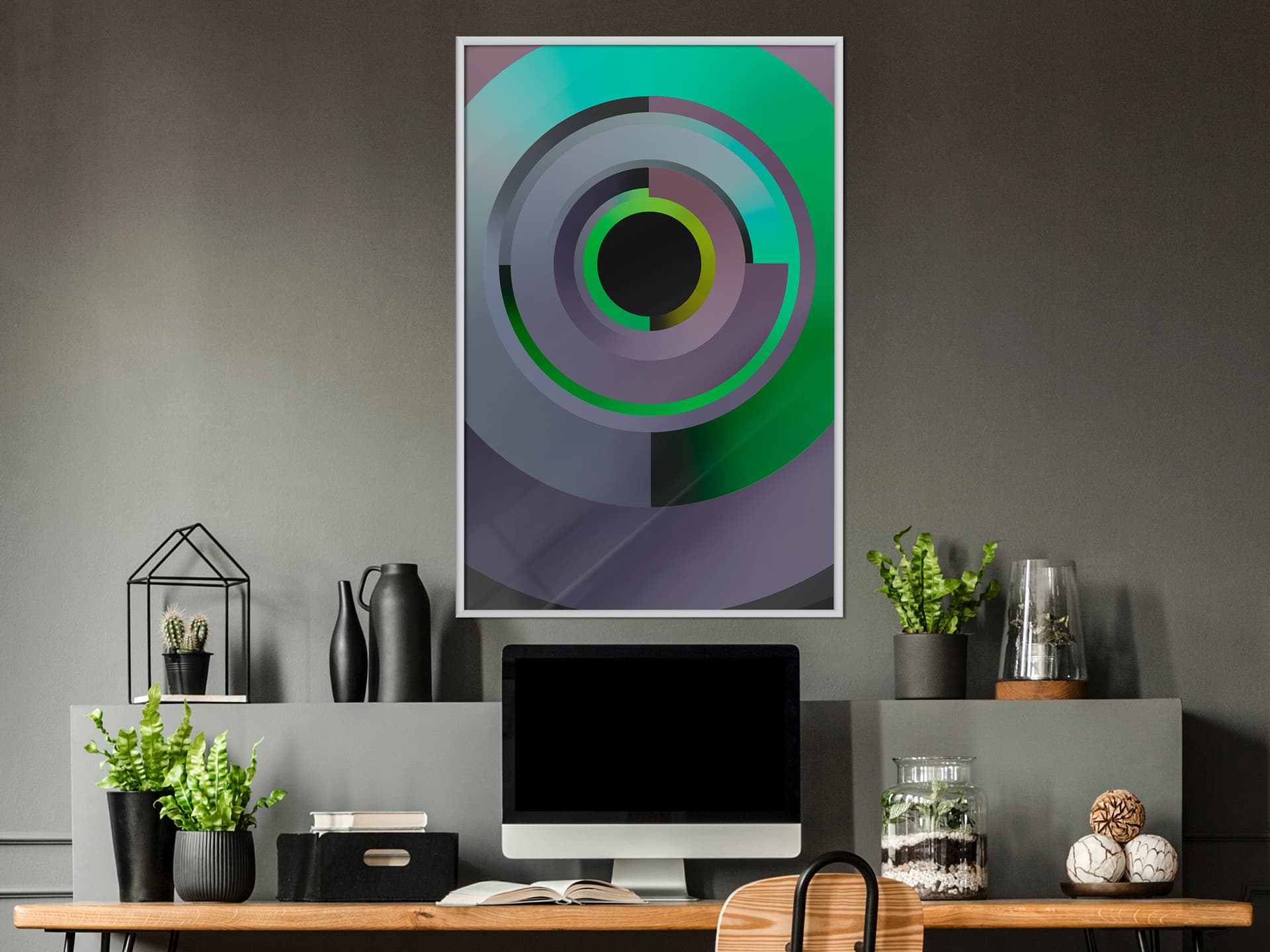 

Plakat - Zielona płyta (rozmiar 40x60, wykończenie Rama biała)
