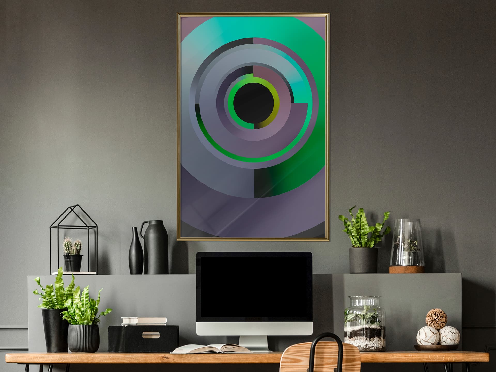 

Plakat - Zielona płyta (rozmiar 20x30, wykończenie Rama złota)