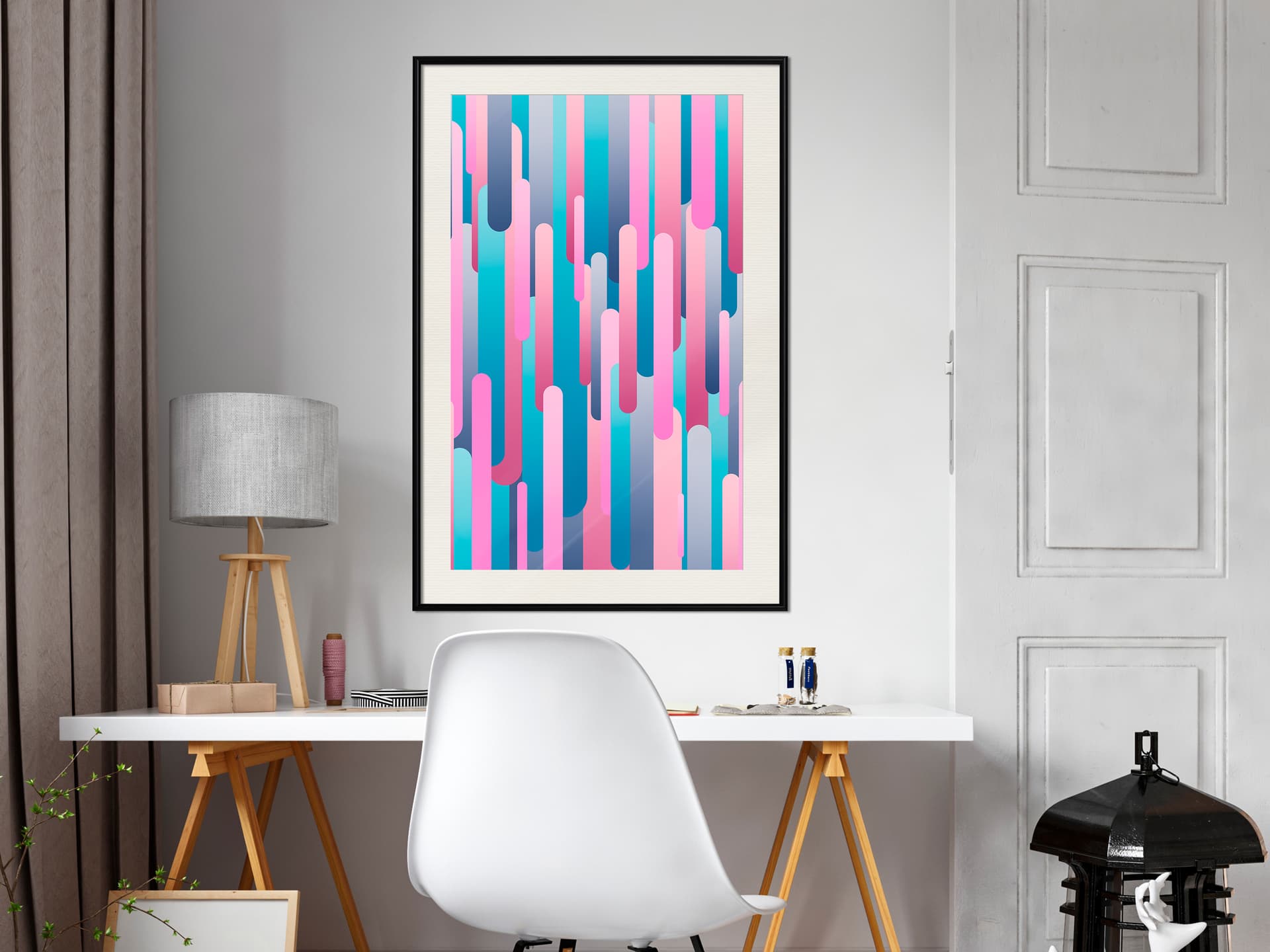 

Plakat - Abstrakcyjne drapacze chmur (rozmiar 30x45, wykończenie Rama czarna z passe-partout)