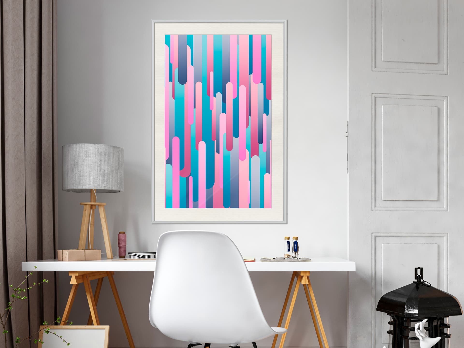 

Plakat - Abstrakcyjne drapacze chmur (rozmiar 30x45, wykończenie Rama biała z passe-partout)