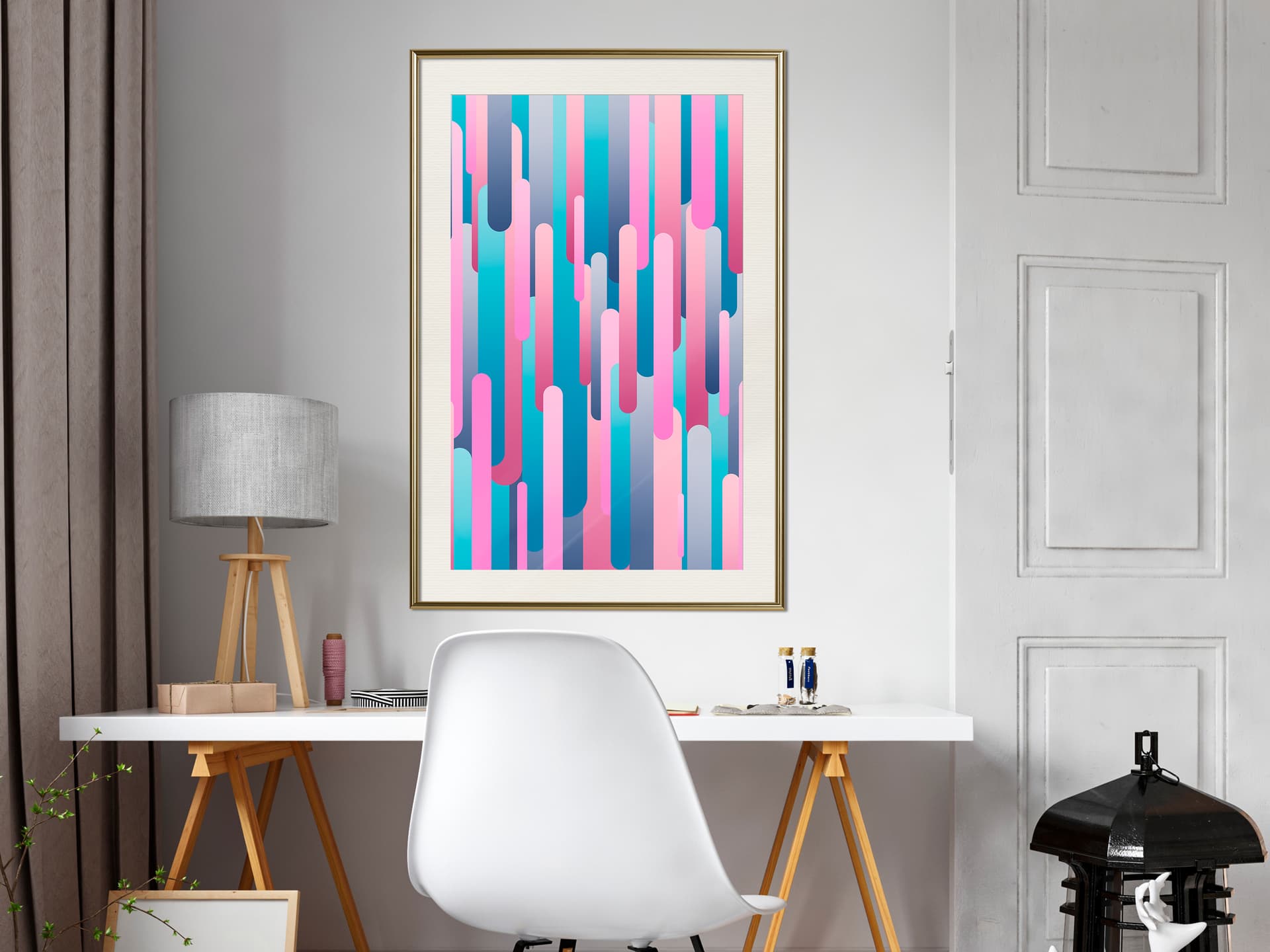 

Plakat - Abstrakcyjne drapacze chmur (rozmiar 30x45, wykończenie Rama złota z passe-partout)