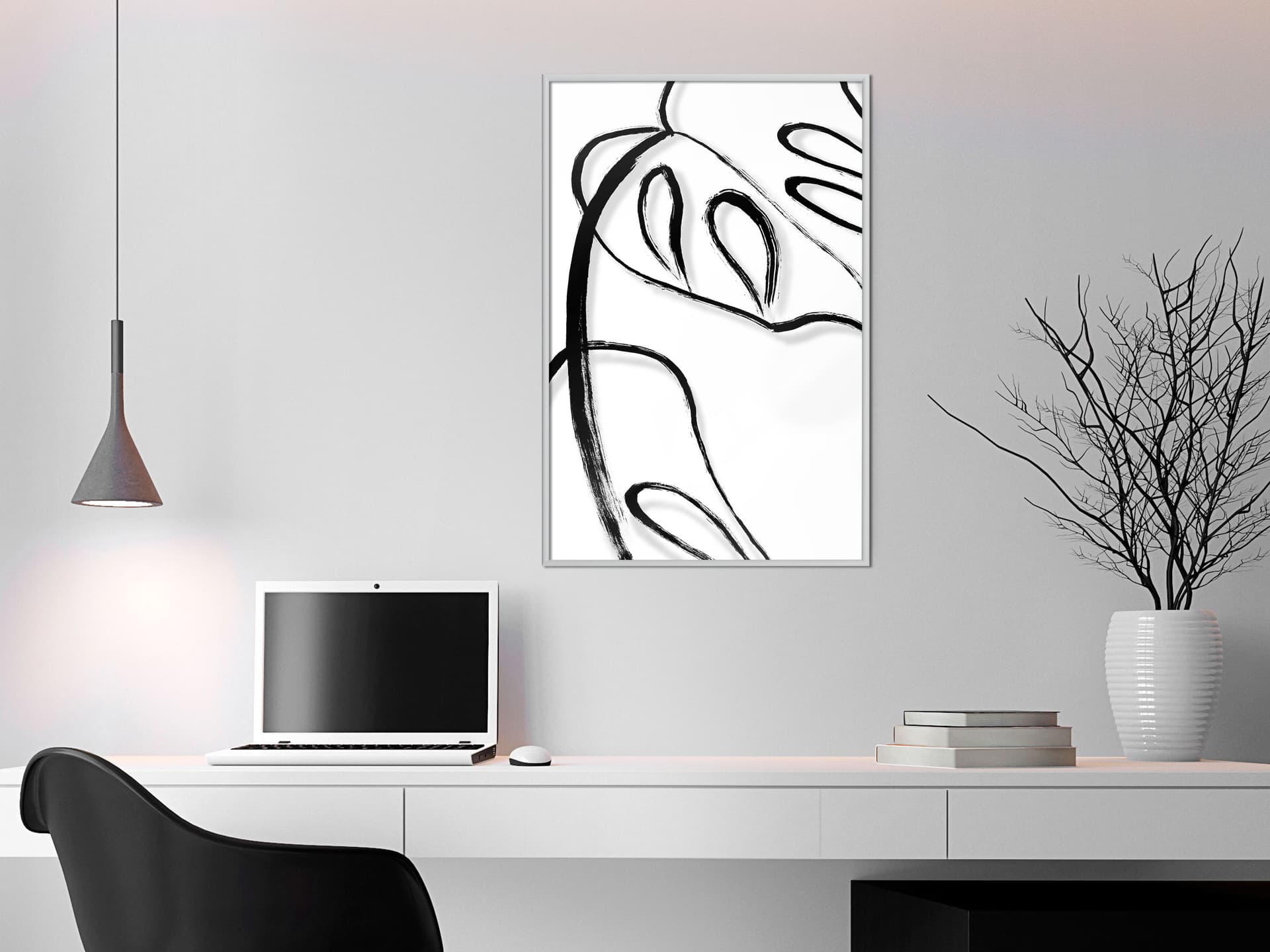 

Plakat - Namalowany liść monstery (rozmiar 40x60, wykończenie Rama biała)