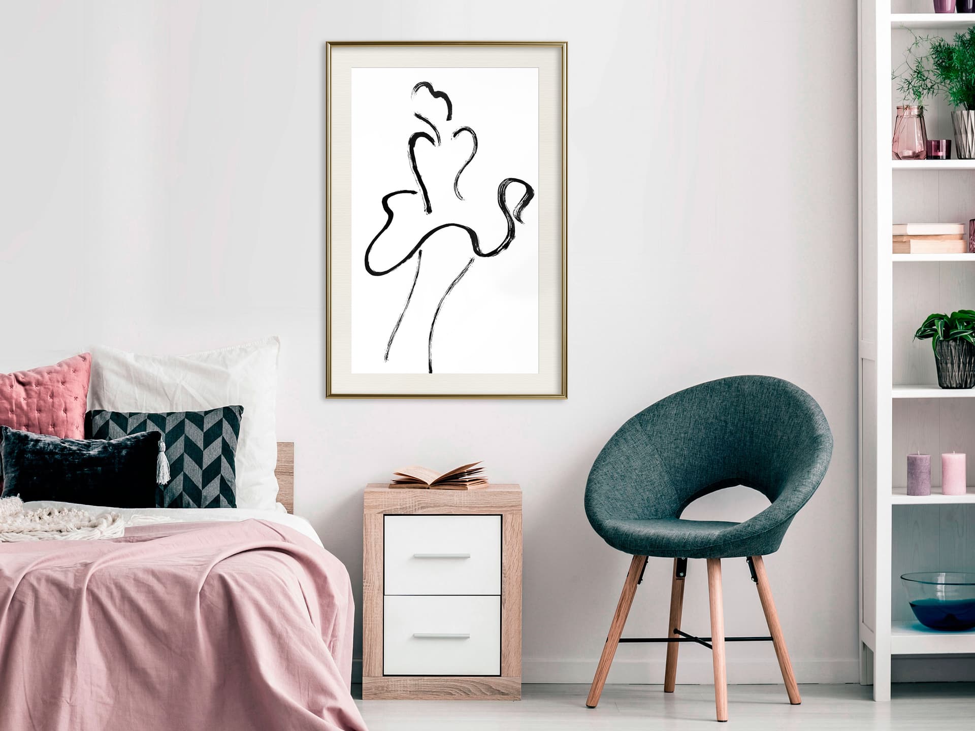 

Plakat - Kontur Marilyn (rozmiar 40x60, wykończenie Rama złota z passe-partout)