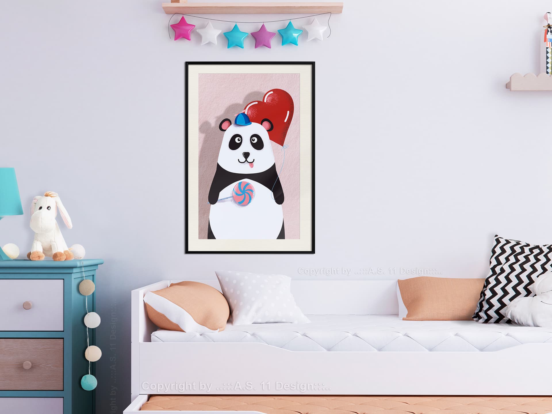 

Plakat - Szczęśliwa panda (rozmiar 40x60, wykończenie Rama czarna z passe-partout)