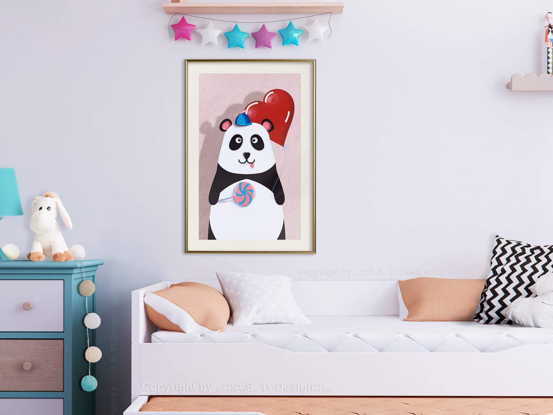 

Plakat - Szczęśliwa panda (rozmiar 20x30, wykończenie Rama złota z passe-partout)