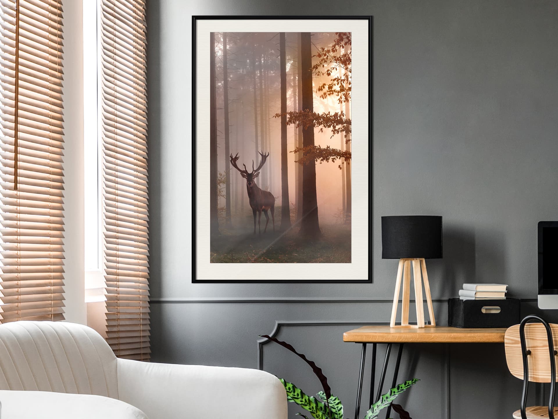 

Plakat - Leśne zacisze (rozmiar 30x45, wykończenie Rama czarna z passe-partout)
