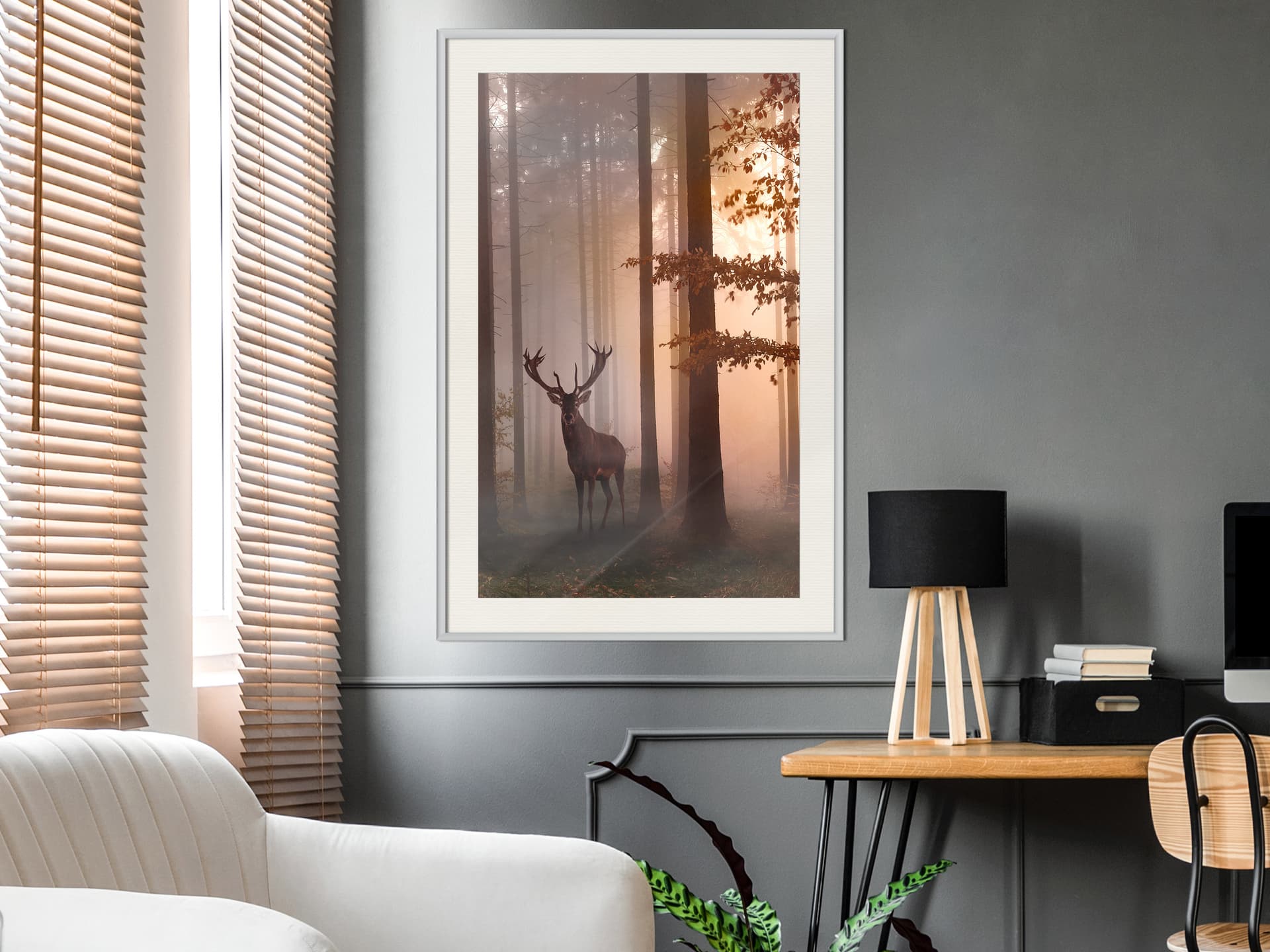 

Plakat - Leśne zacisze (rozmiar 30x45, wykończenie Rama biała z passe-partout)