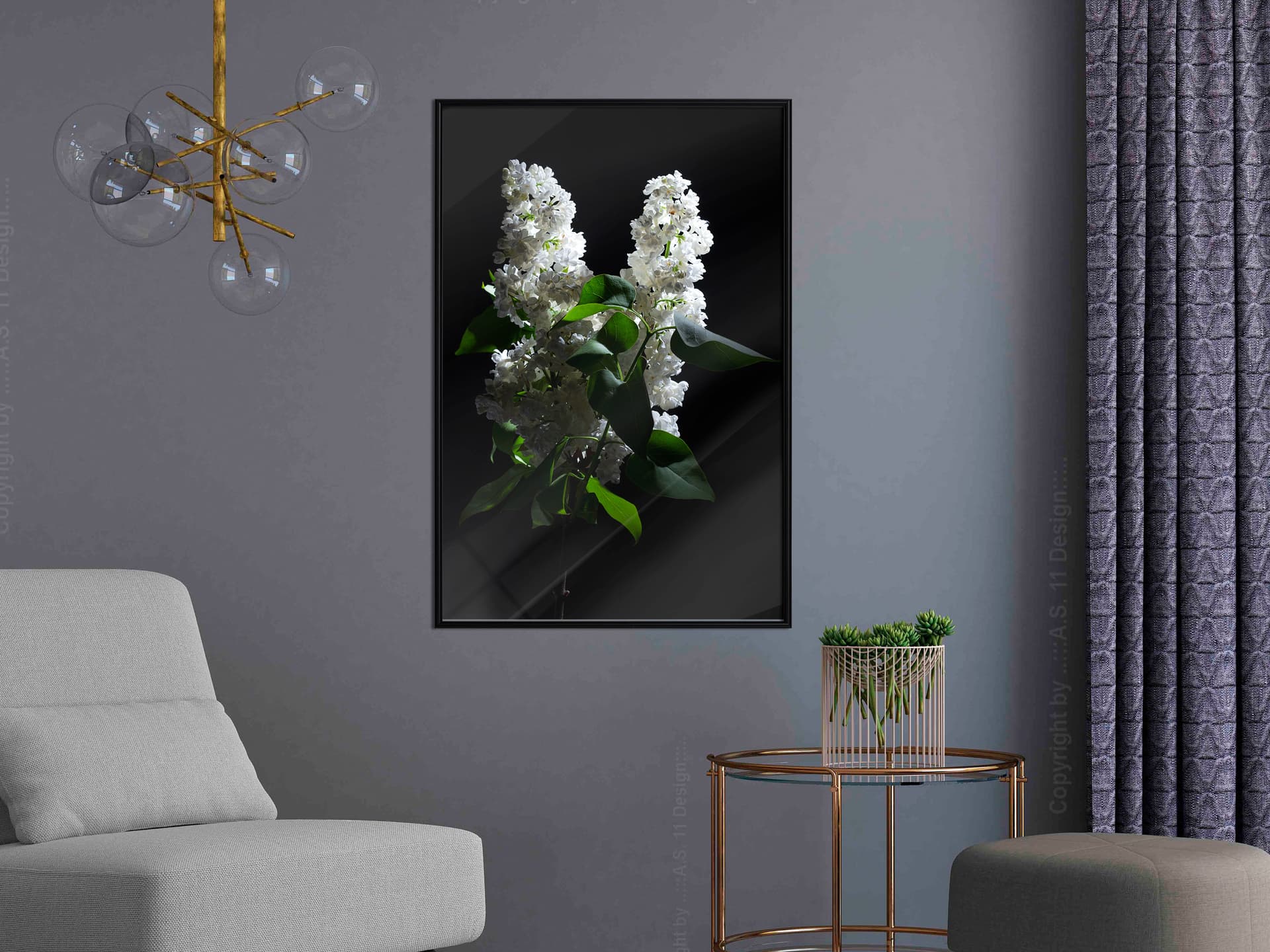 

Plakat - Biały bez (rozmiar 30x45, wykończenie Rama czarna)