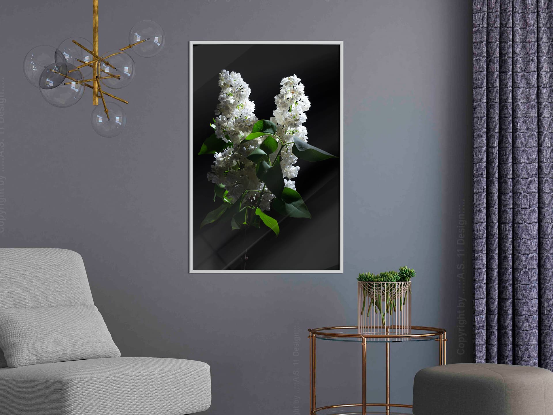 

Plakat - Biały bez (rozmiar 20x30, wykończenie Rama biała)