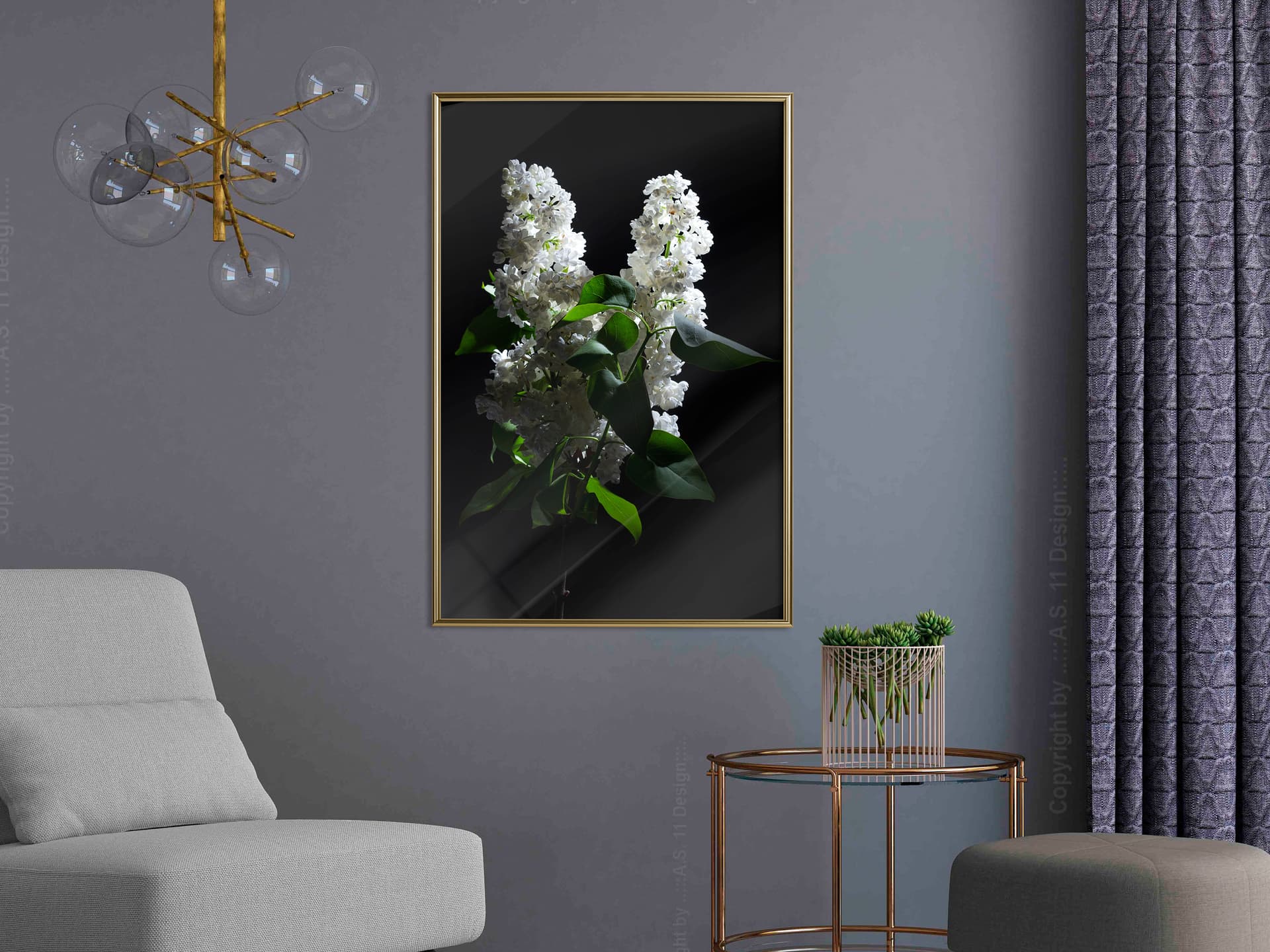 

Plakat - Biały bez (rozmiar 30x45, wykończenie Rama złota)