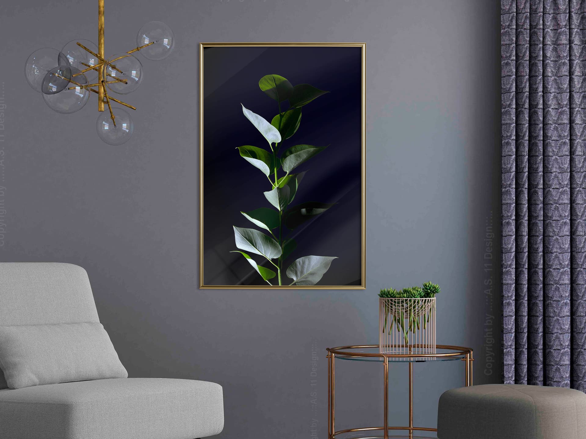 

Plakat - Roślinna elegancja (rozmiar 20x30, wykończenie Rama złota)