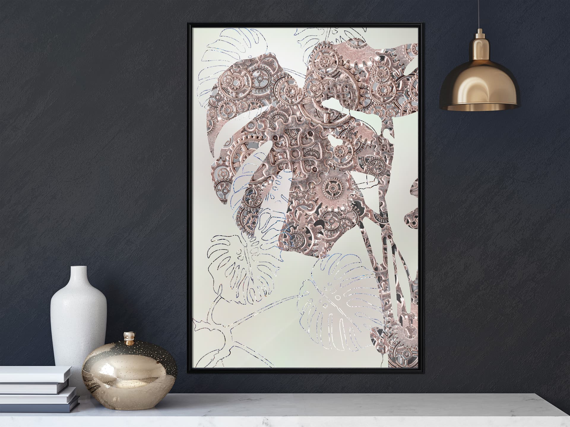 

Plakat - Zdobiona monstera (rozmiar 40x60, wykończenie Rama czarna)