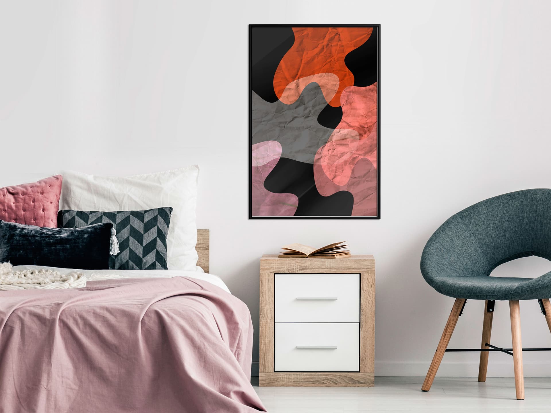 

Plakat - Kolorowy kamuflaż (pomarańczowy) (rozmiar 40x60, wykończenie Rama czarna)