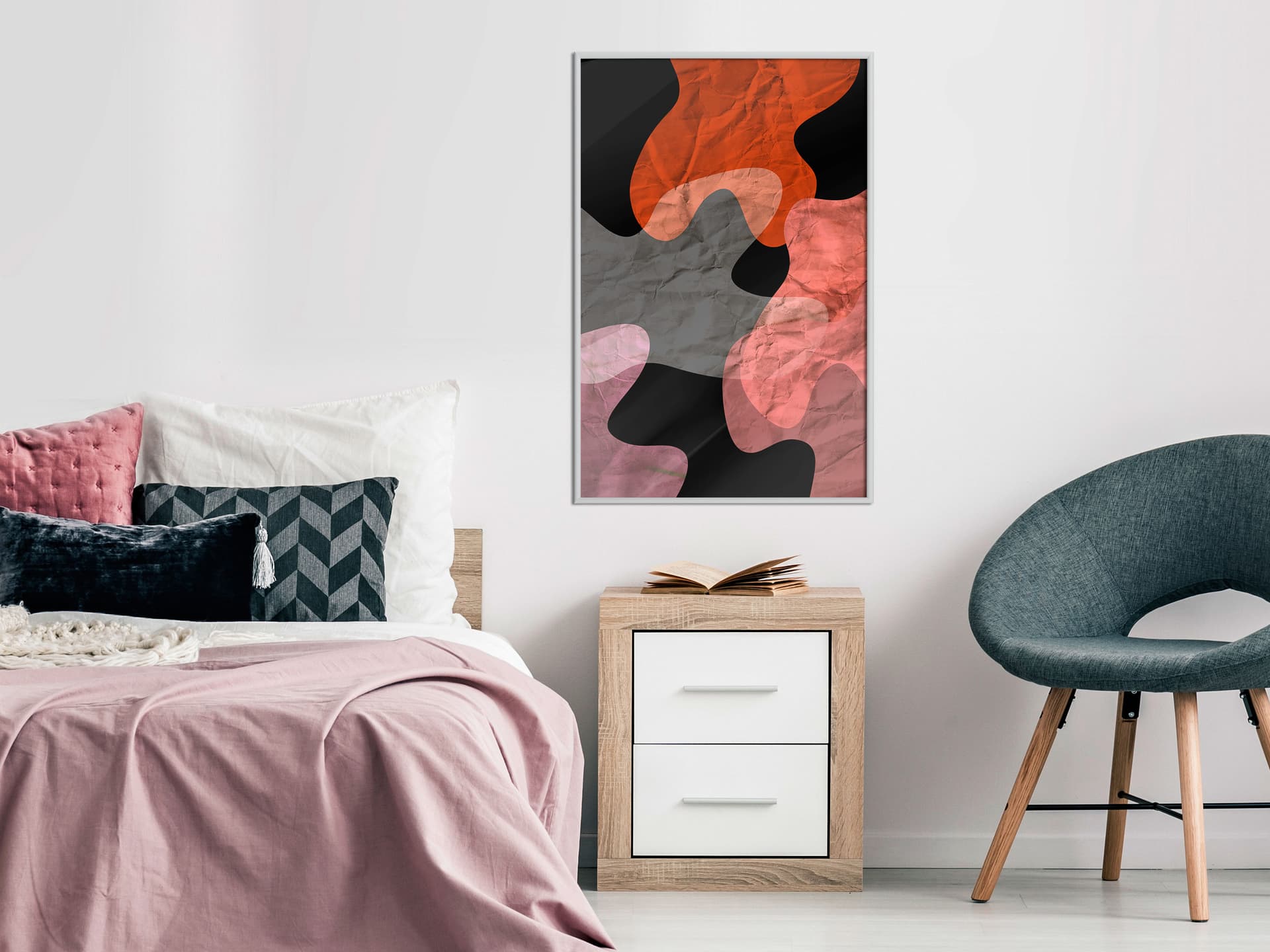 

Plakat - Kolorowy kamuflaż (pomarańczowy) (rozmiar 40x60, wykończenie Rama biała)