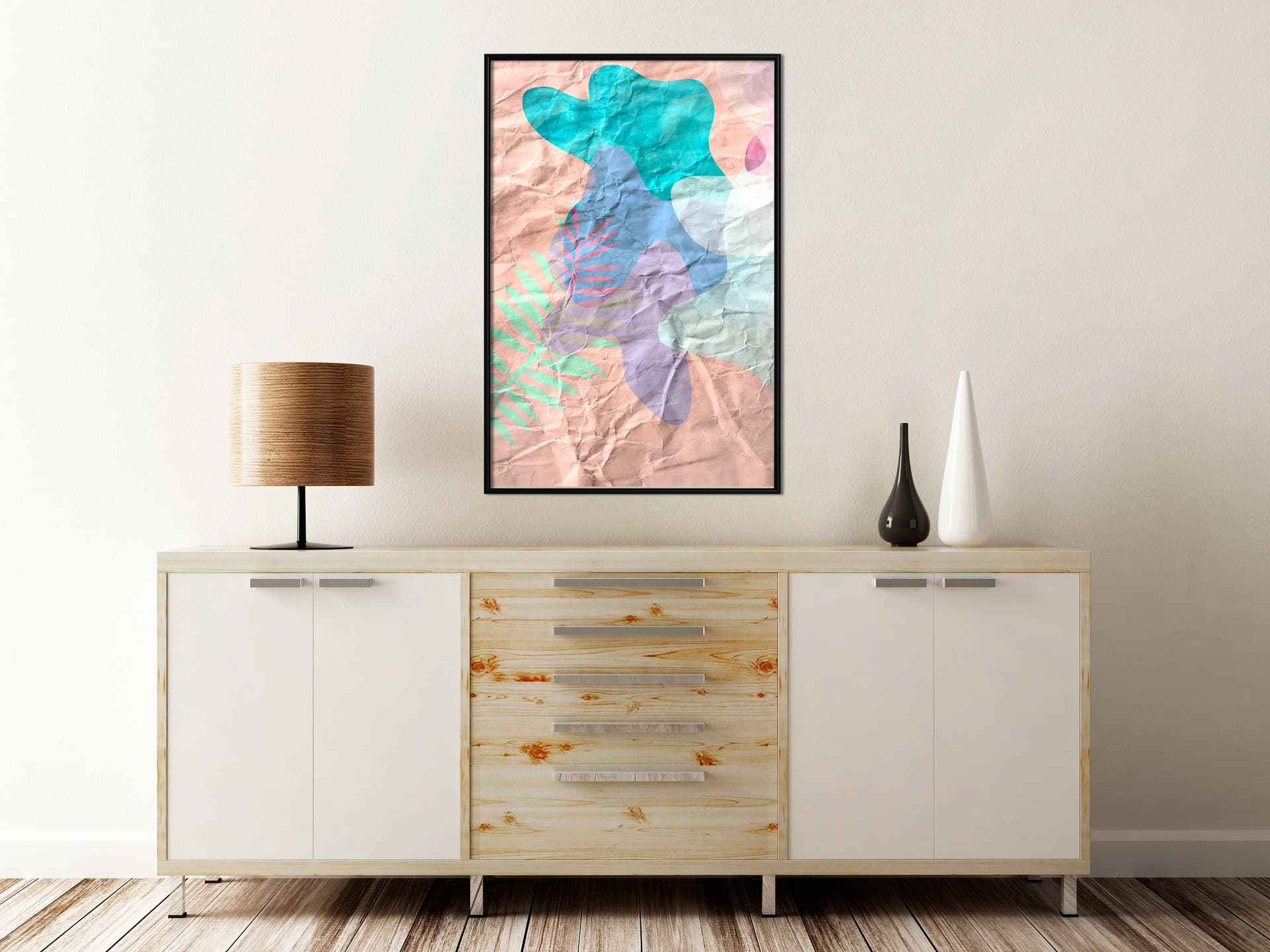 

Plakat - Kolorowy kamuflaż (brzoskwiniowy) (rozmiar 40x60, wykończenie Rama czarna)
