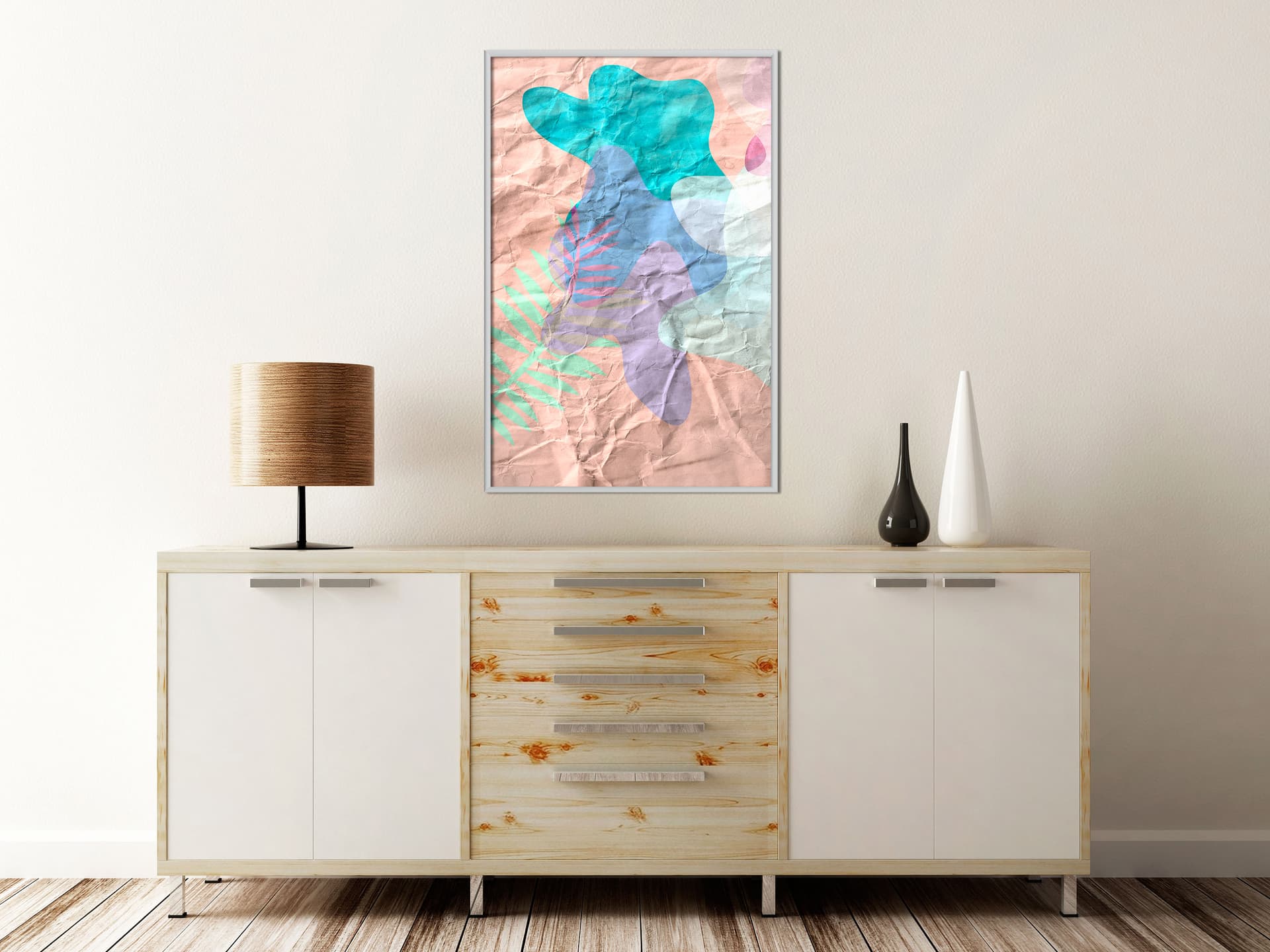 

Plakat - Kolorowy kamuflaż (brzoskwiniowy) (rozmiar 20x30, wykończenie Rama biała)