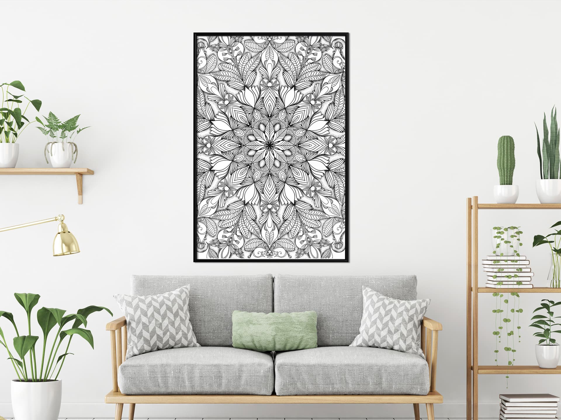

Plakat - Bezbarwna mandala (rozmiar 40x60, wykończenie Rama czarna)