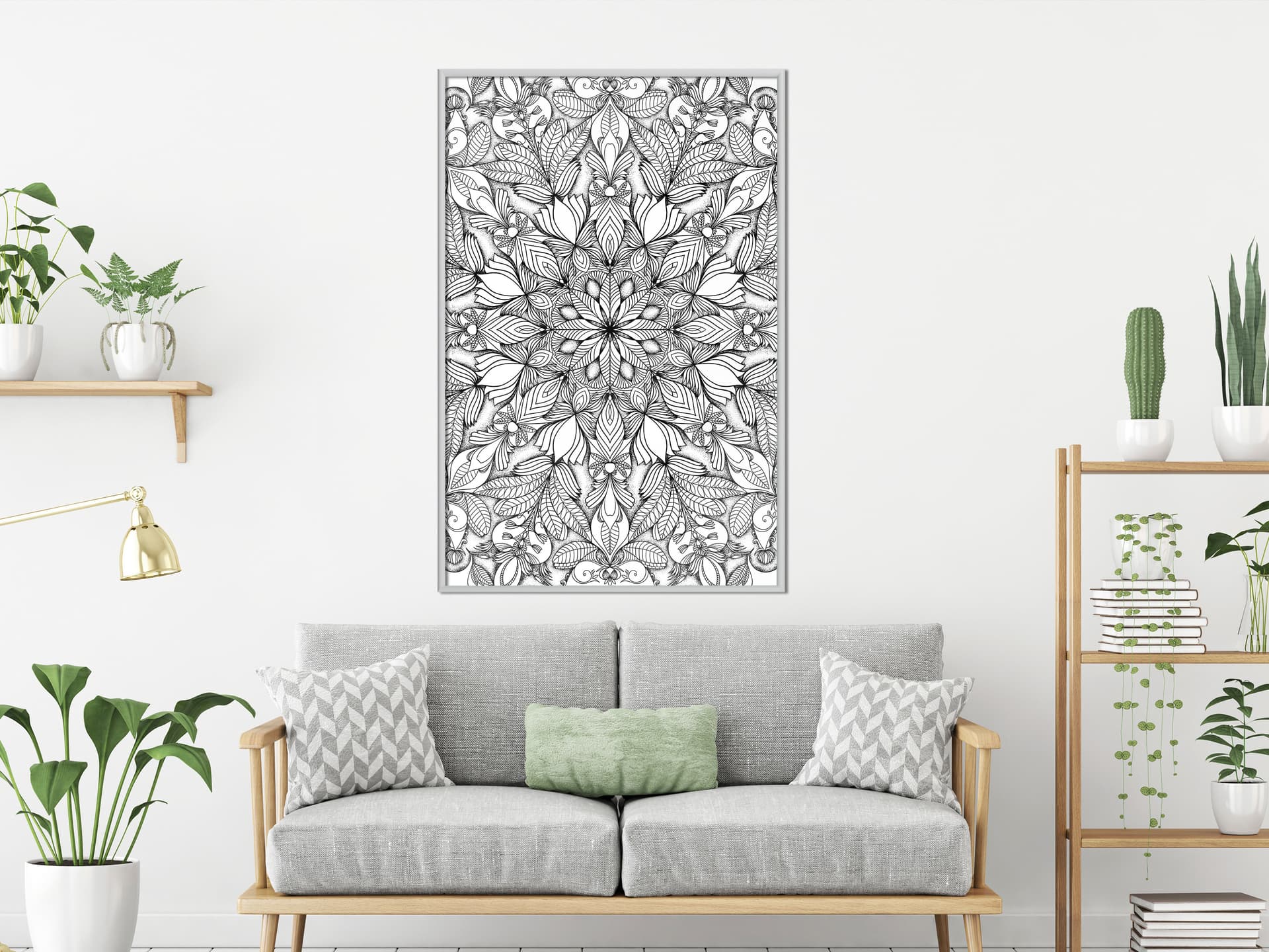 

Plakat - Bezbarwna mandala (rozmiar 30x45, wykończenie Rama biała)