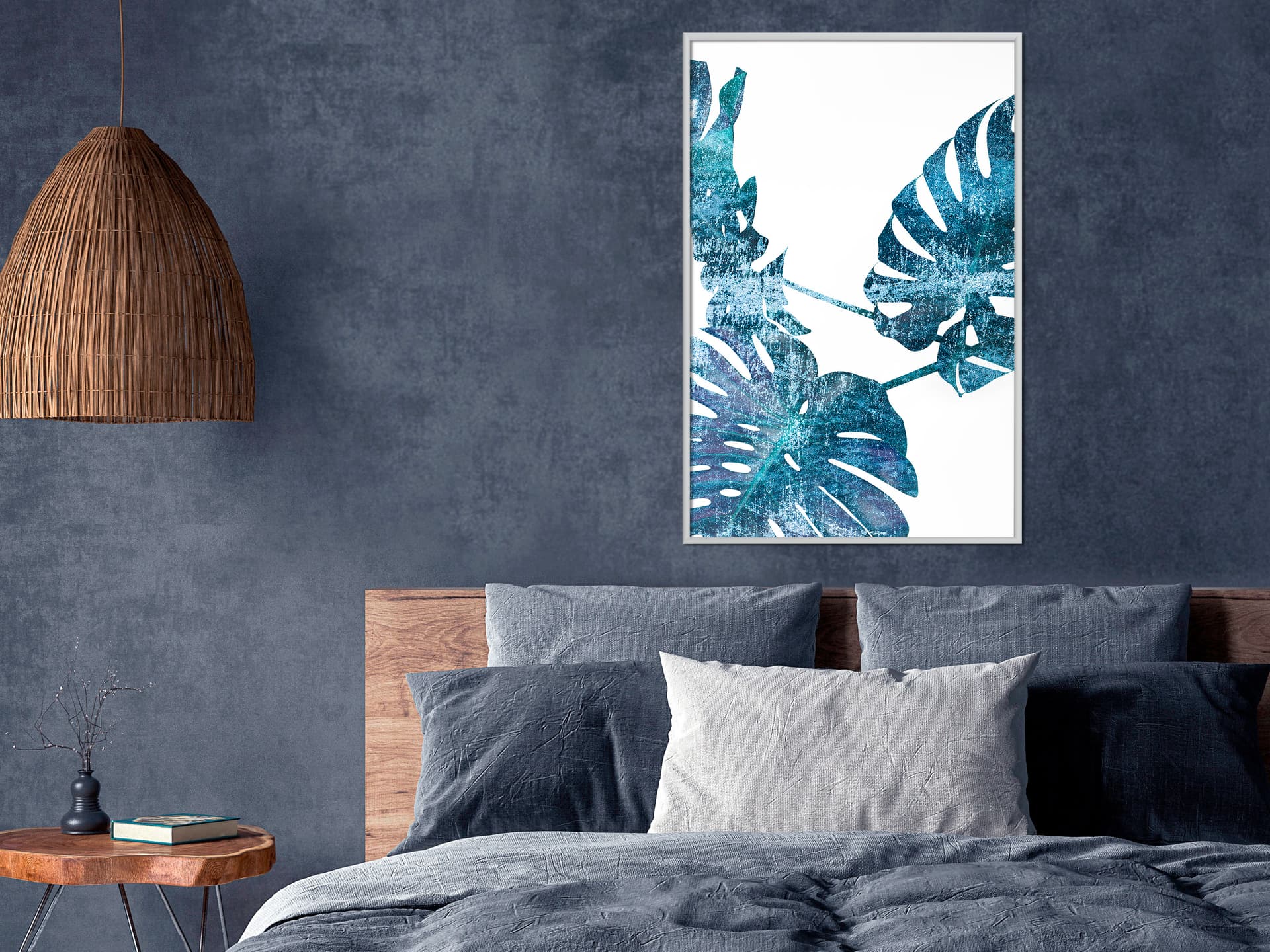 

Plakat - Szafirowa monstera (rozmiar 30x45, wykończenie Rama biała)