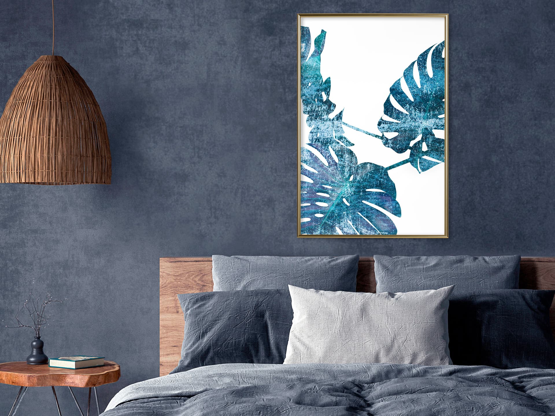 

Plakat - Szafirowa monstera (rozmiar 30x45, wykończenie Rama złota)