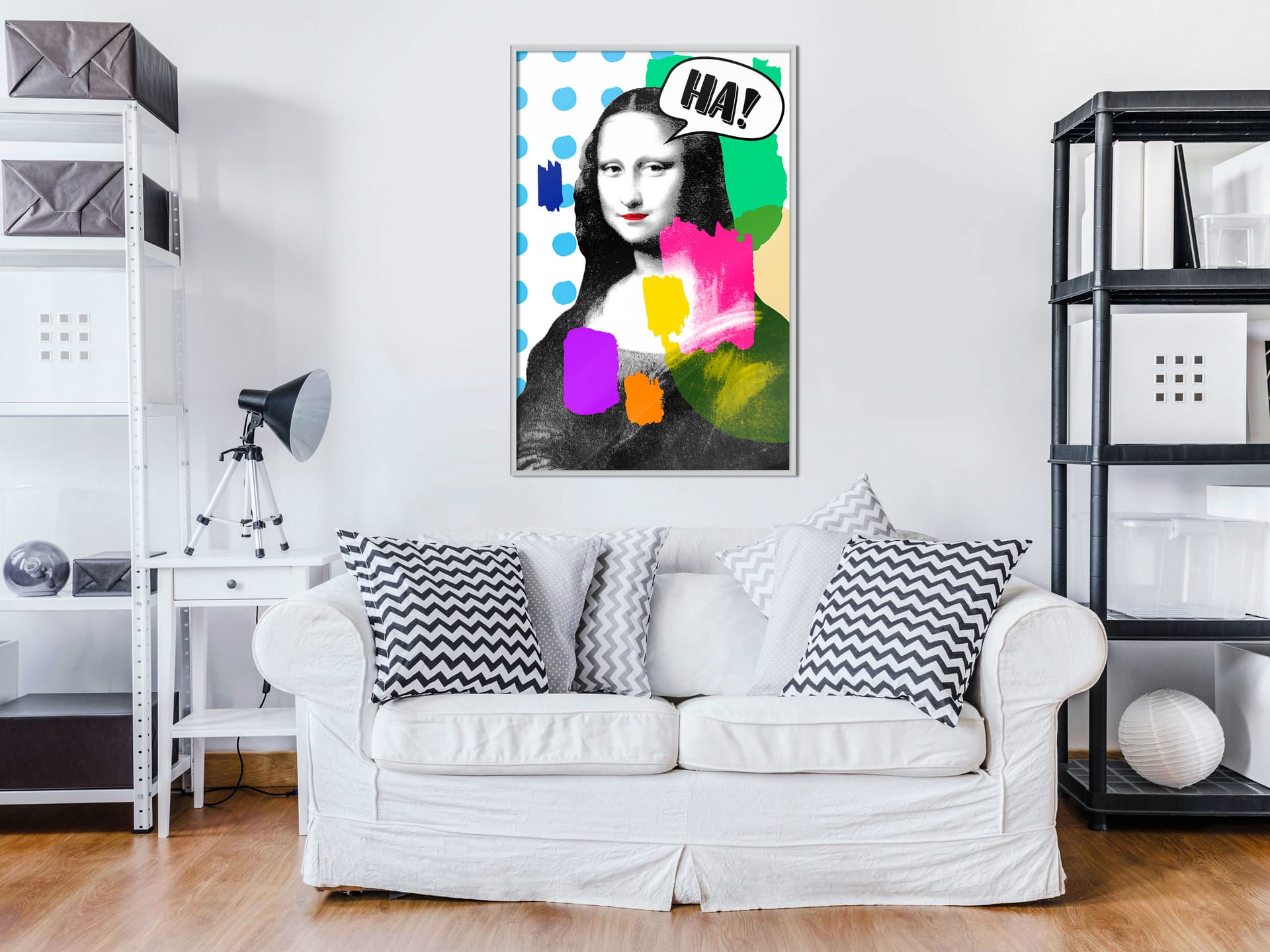 

Plakat - Śmiech Mony Lisy (rozmiar 20x30, wykończenie Rama biała)
